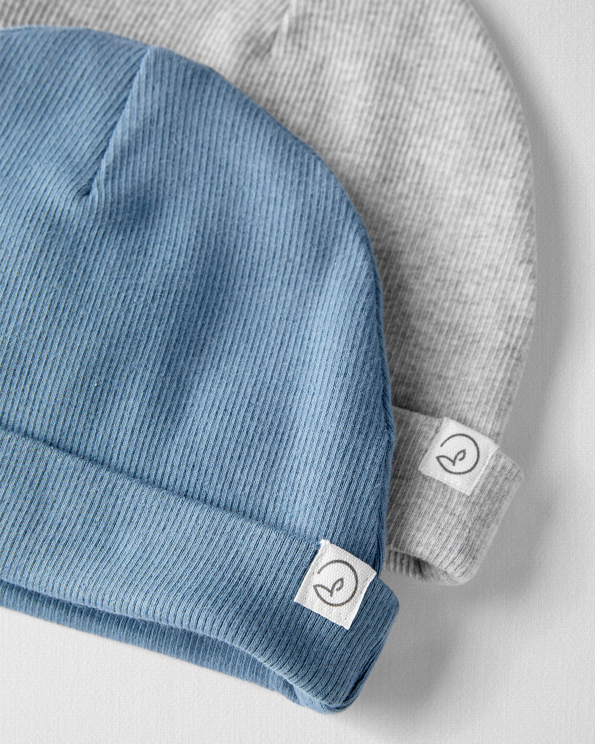 Baby 2-Pack Organic Cotton Rib Caps