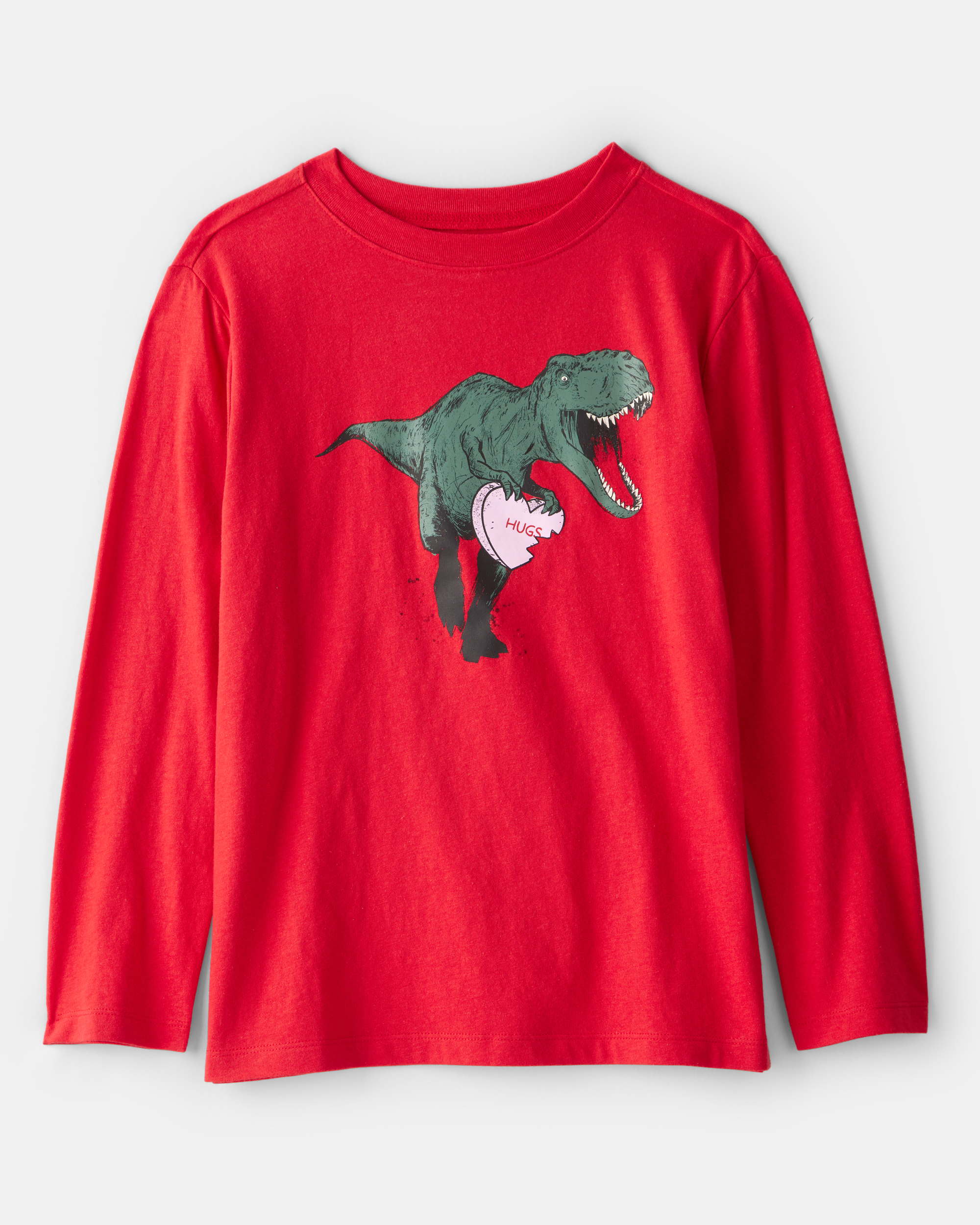 Boys Dinosaur Long-Sleeve Graphic Tee - Red