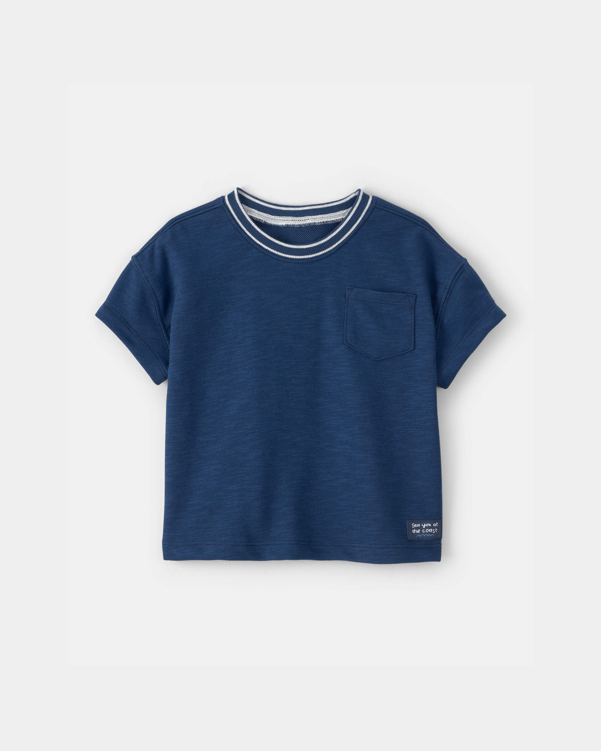 Toddler Boy French Terry Pocket T-Shirt - Blue