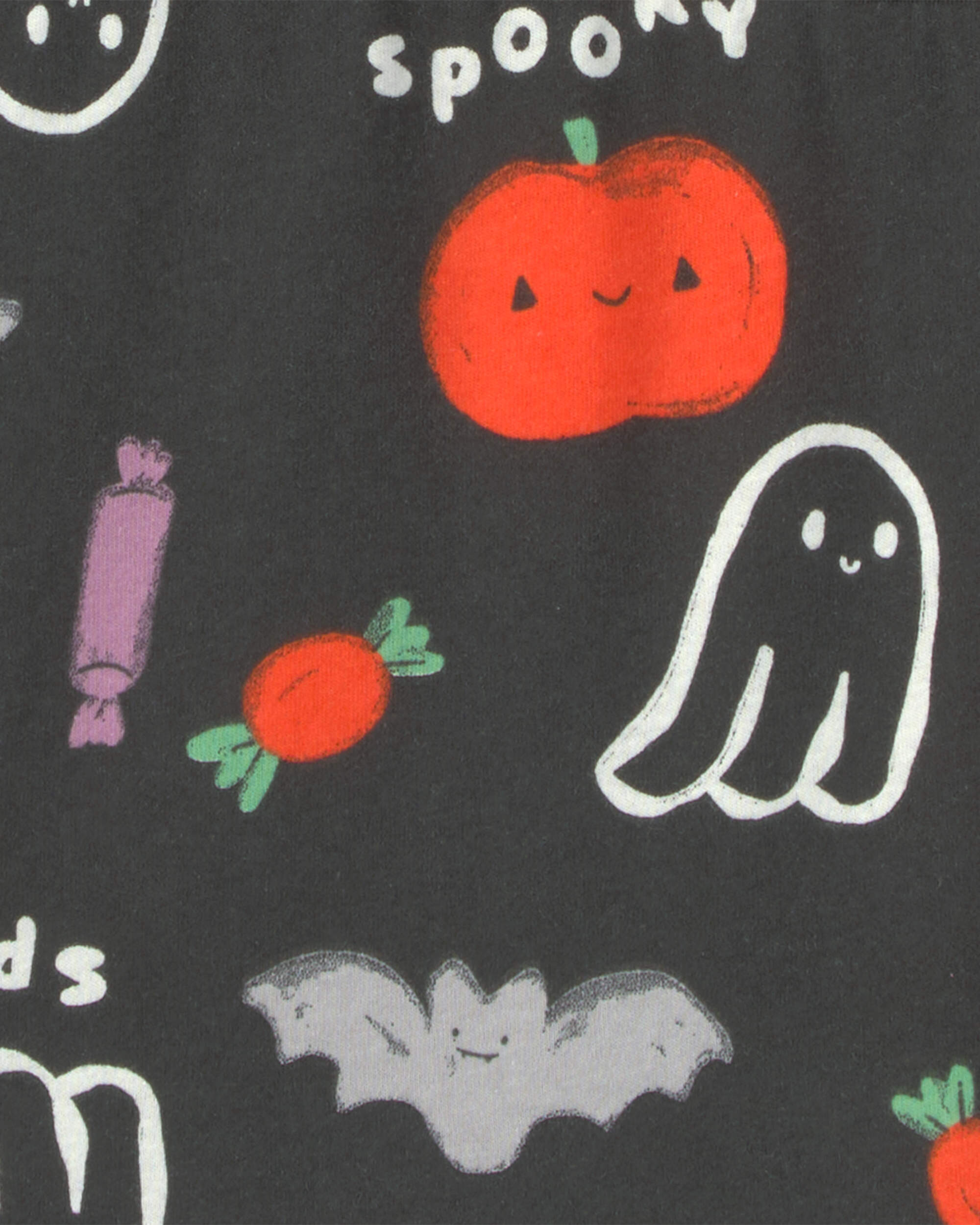 Girls Halloween Long-Sleeve Dress - Black/Orange