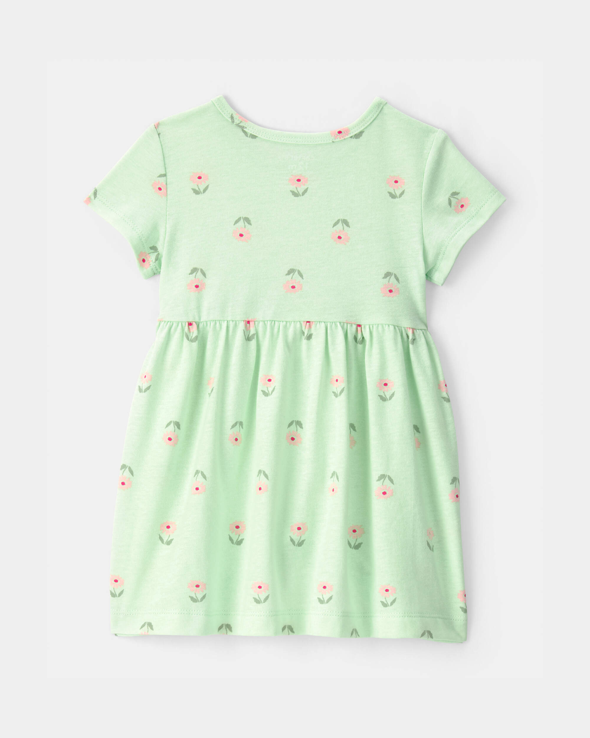 Baby Girl Floral Short-Sleeve Dress - Green