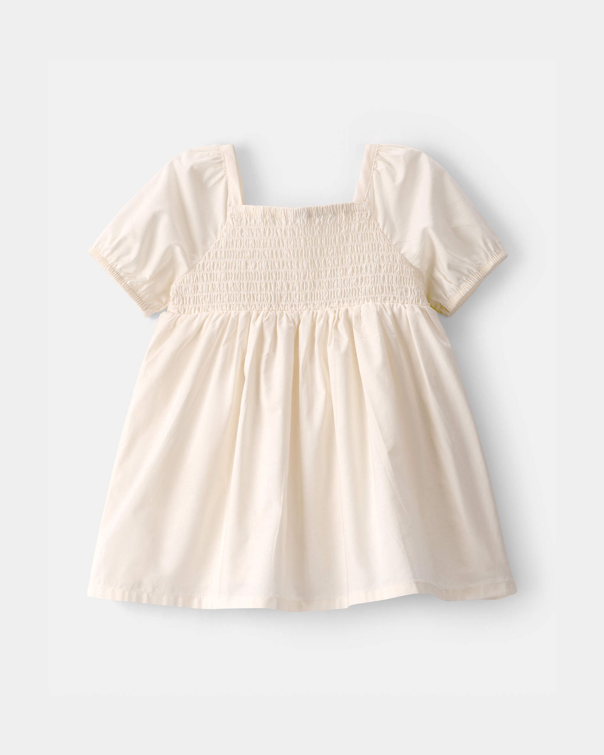 Baby Girl Short-Sleeve Floral Dress - Cream