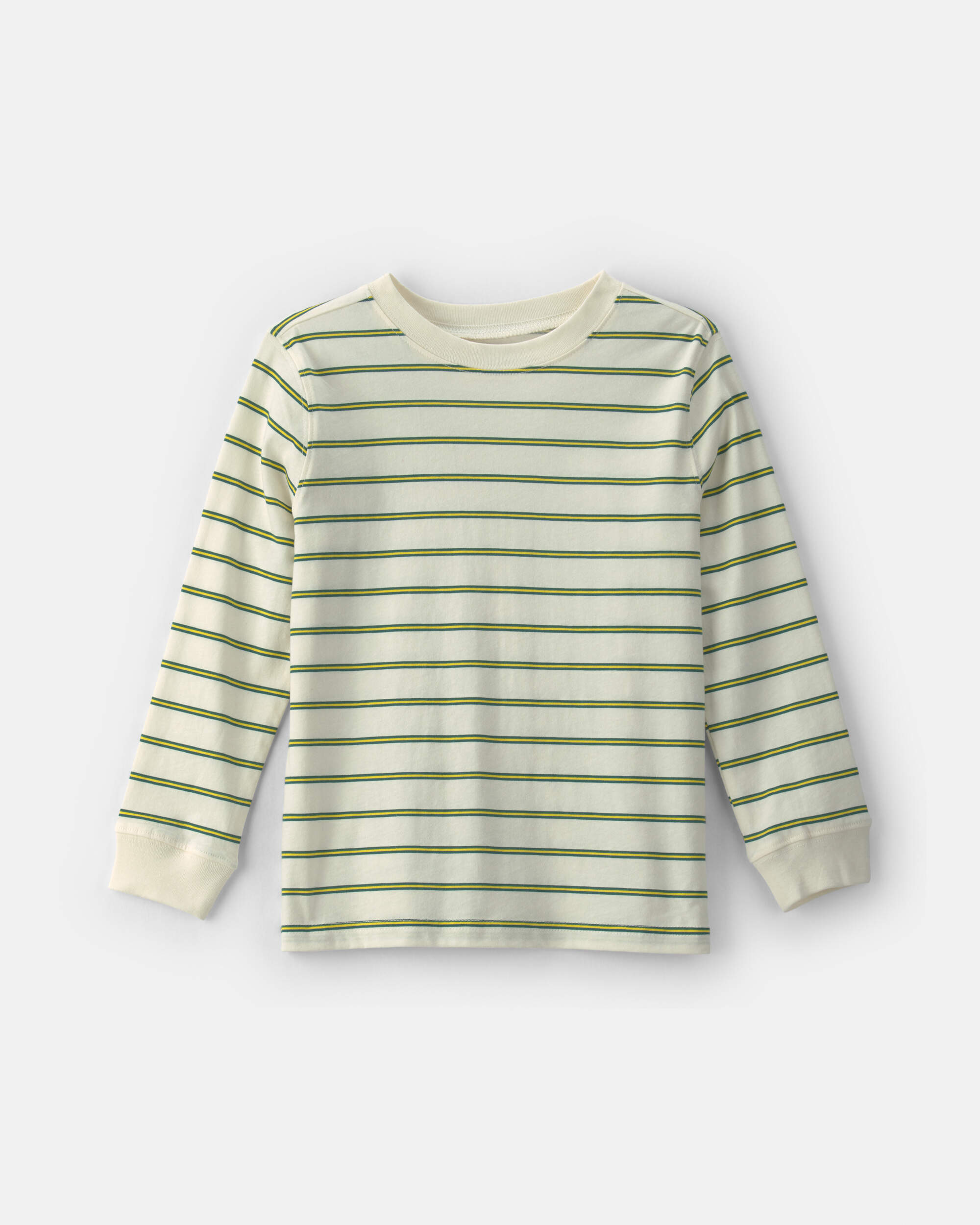 Boys Striped Long-Sleeve T-Shirt - Cream/Blue