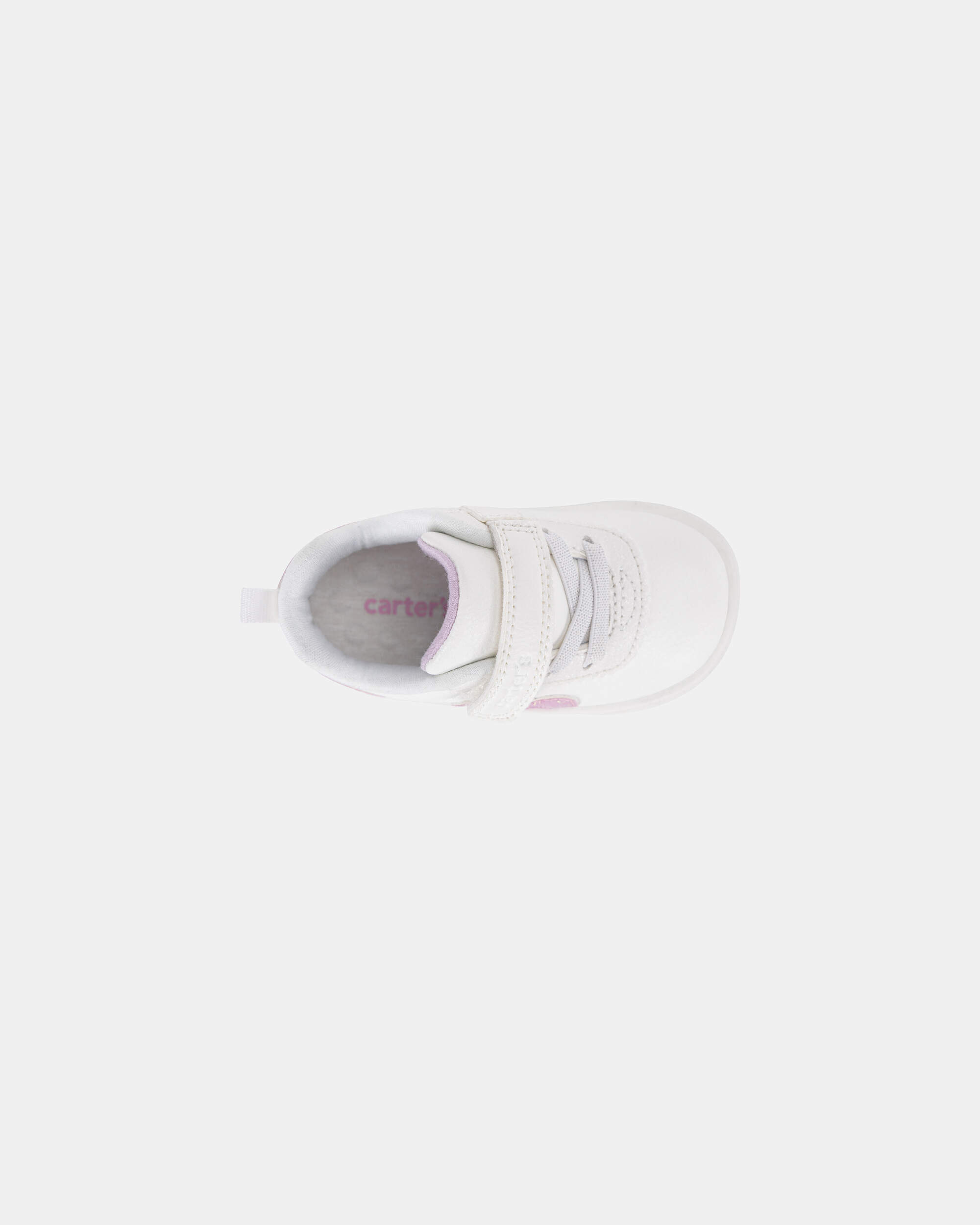 Baby Girl Every Step® First Walker Shimmer Heart Sneakers - White/Pink