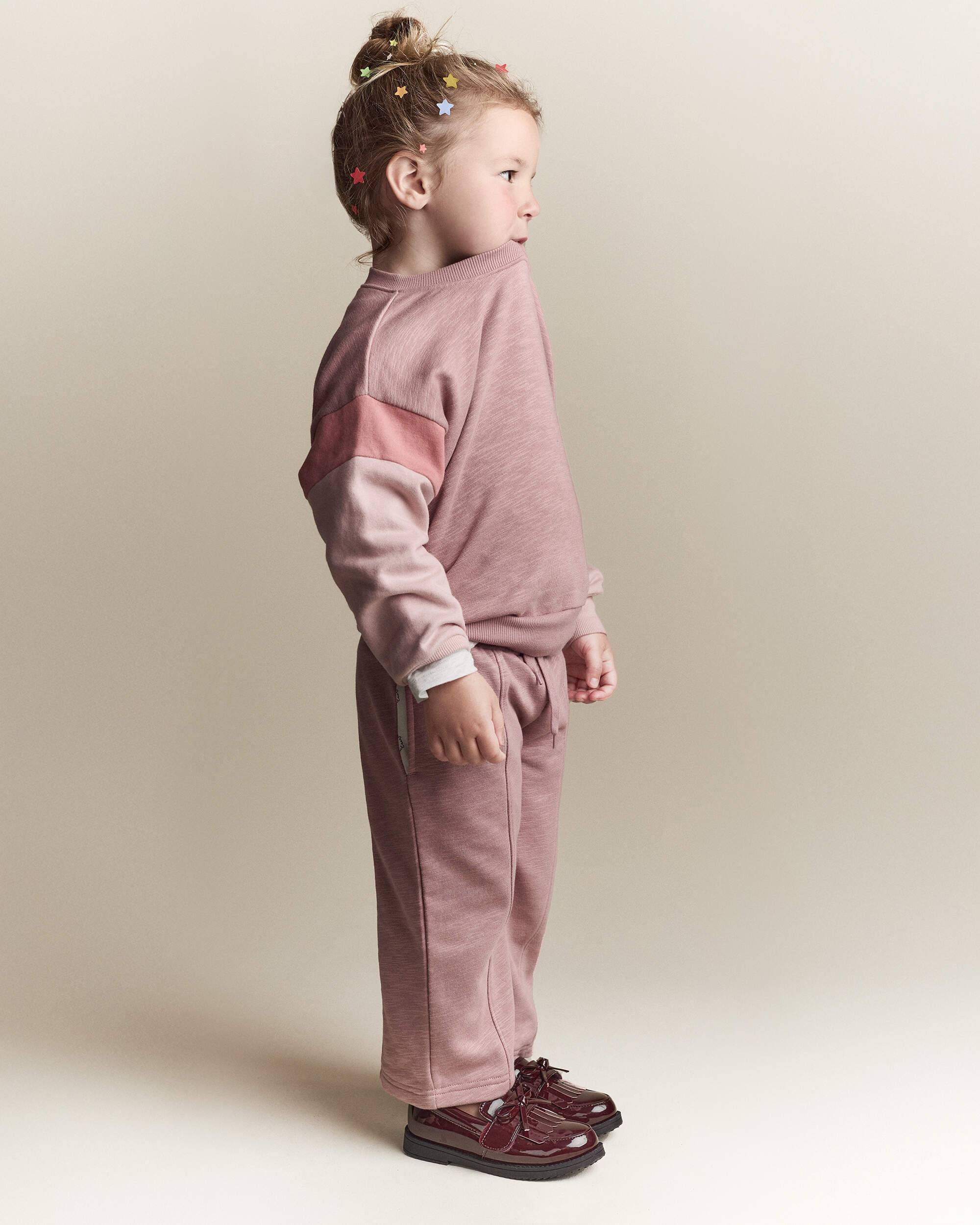 Toddler Girl Colourblock Dolman-Sleeve Sweatshirt - Mauve