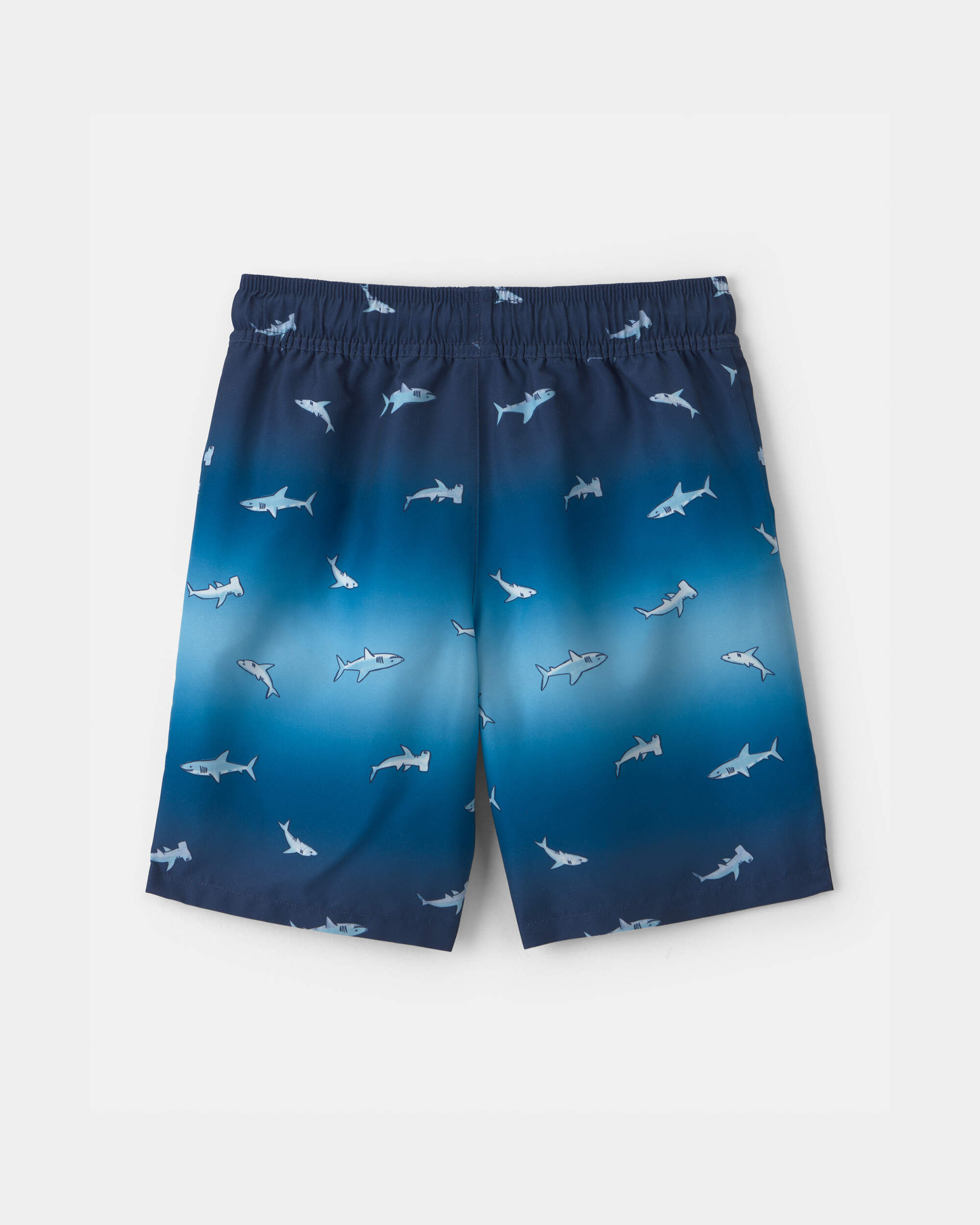 Boys Shark Ombre Swim Trunks - Blue