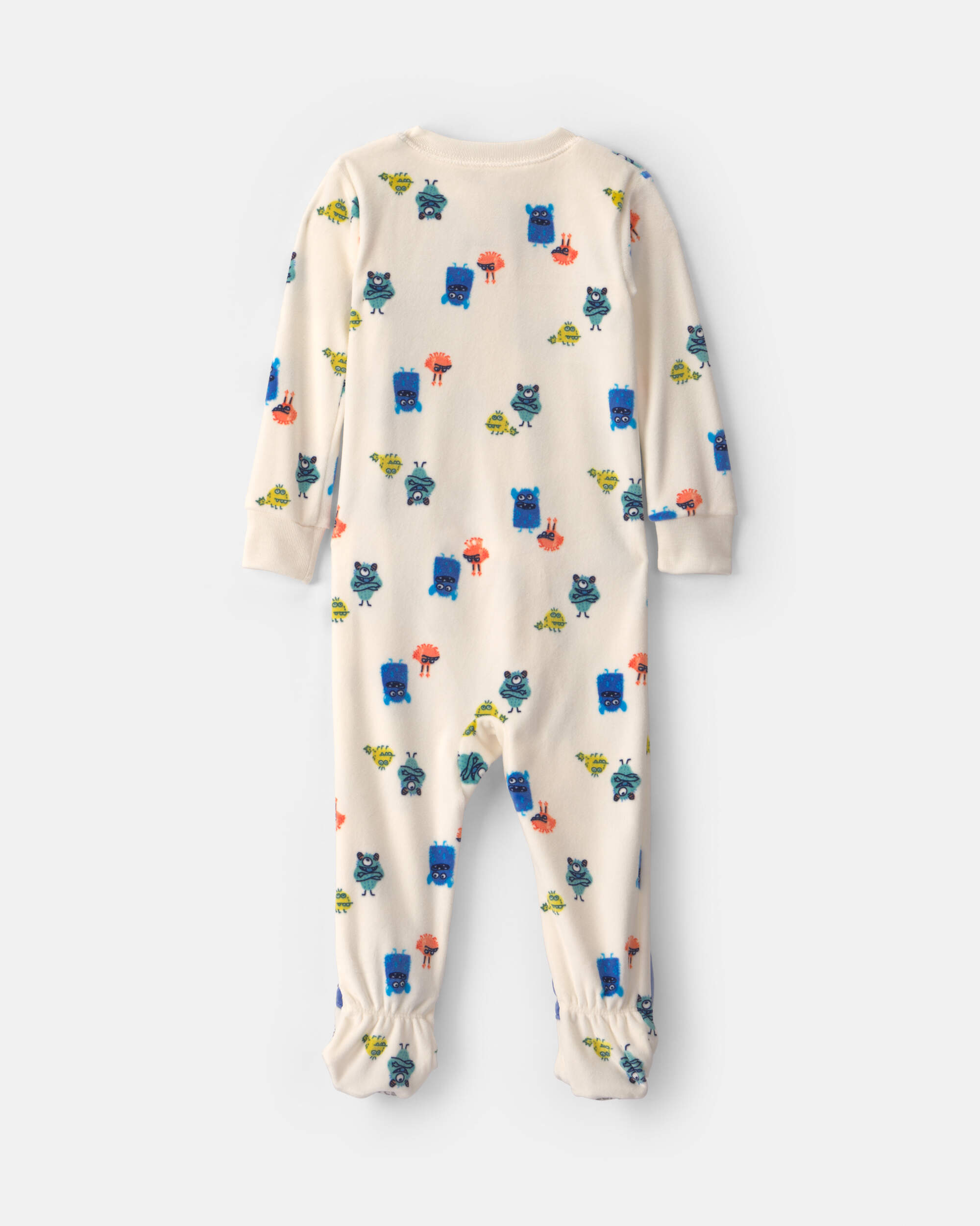 Toddler Boy 1-Piece Monster DreamPlush Snug Fit Footed Pyjama - Cream