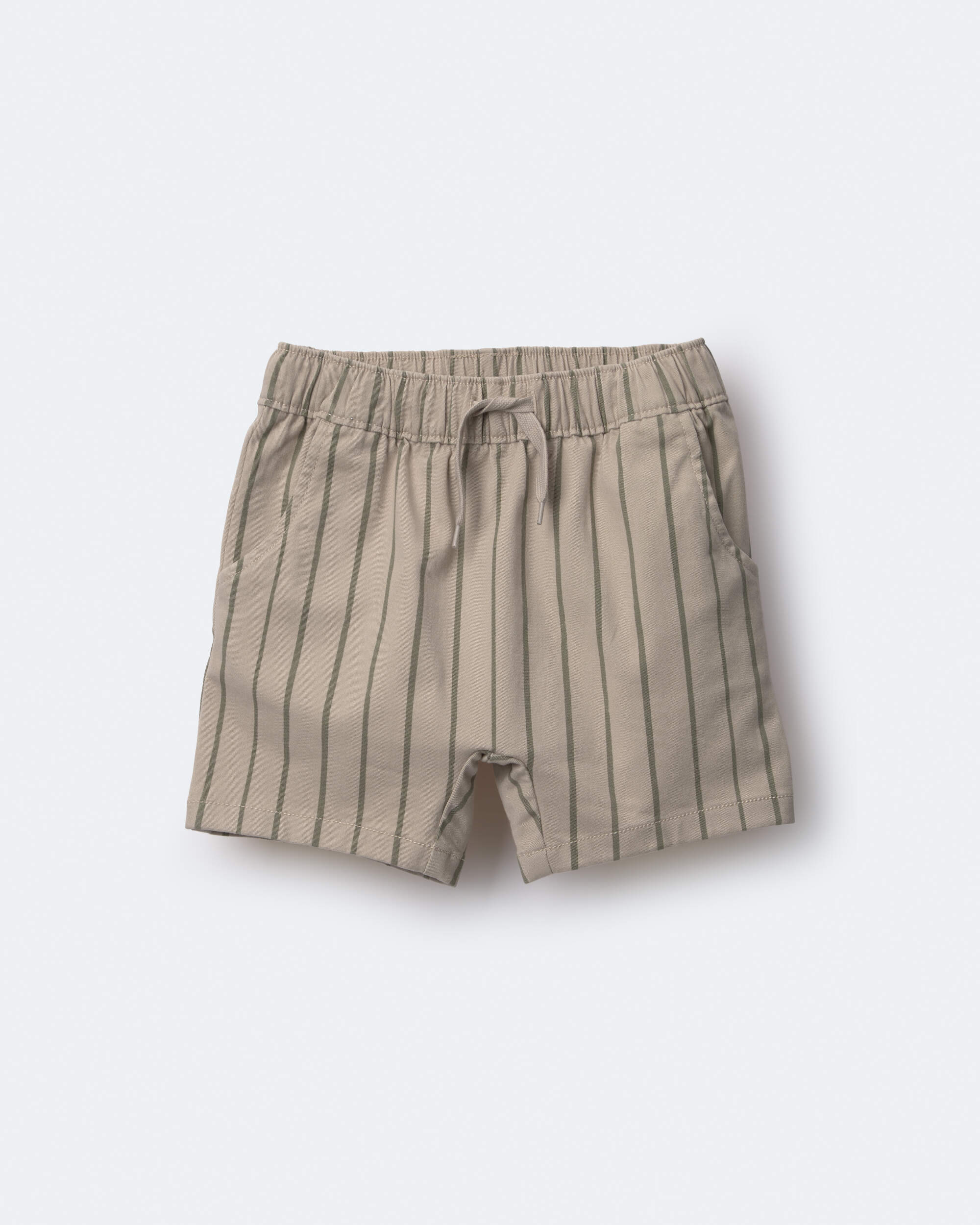 Toddler Boy Playground Shorts Stripes - Khaki/Olive