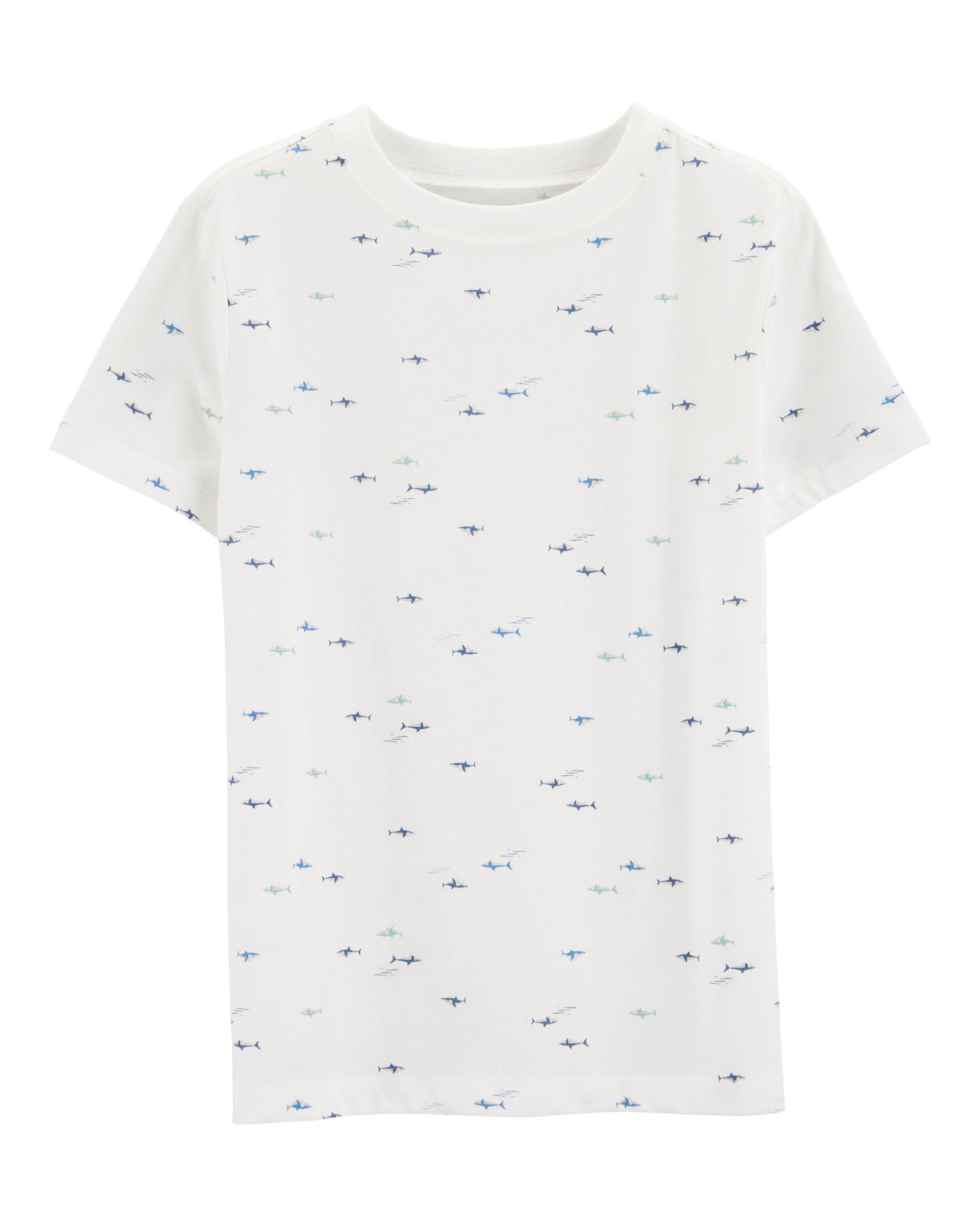 Boys Shark Cotton-Blend Tee - White