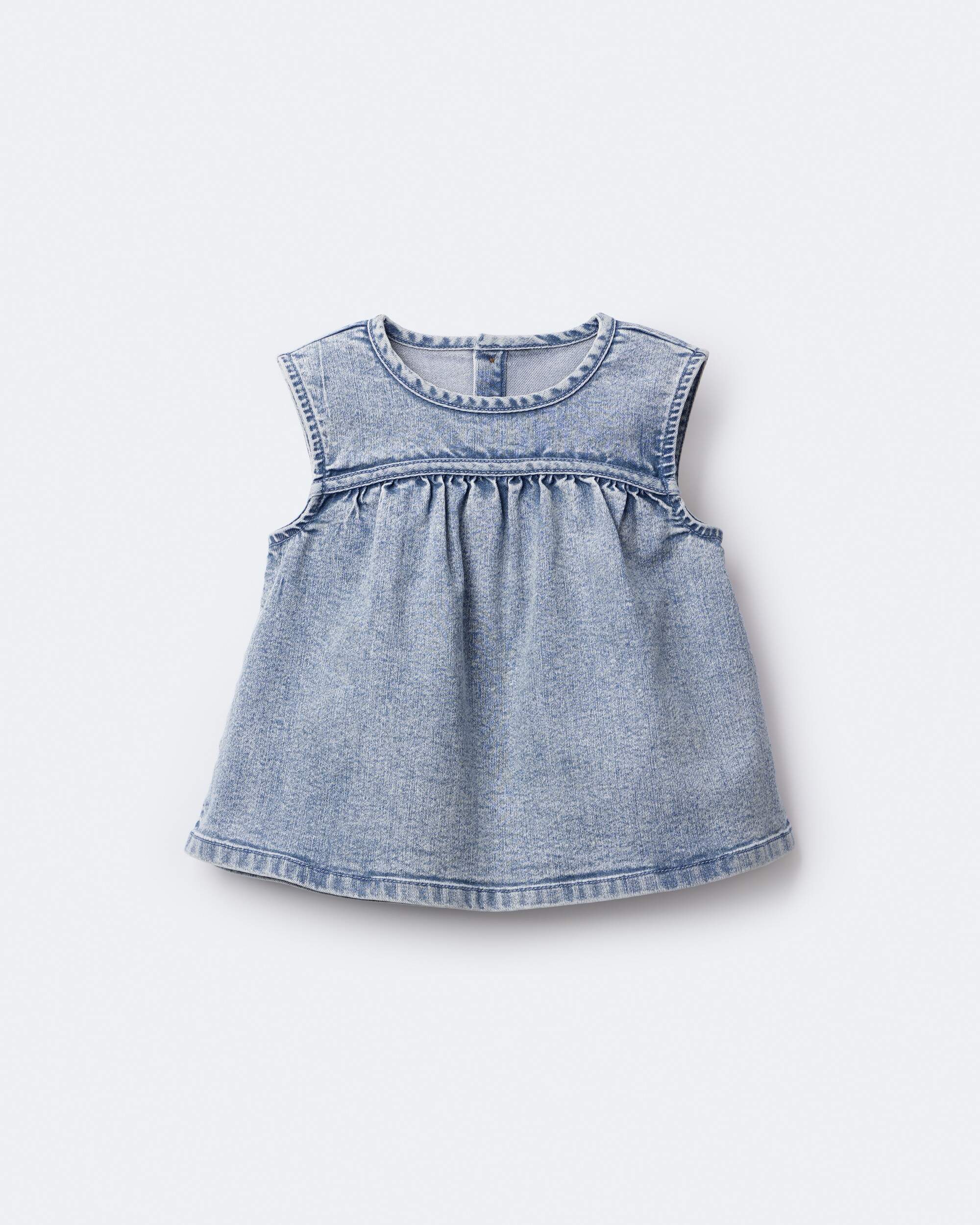 Toddler Girl Sleeveless Denim Top Avenue Wash - Blue