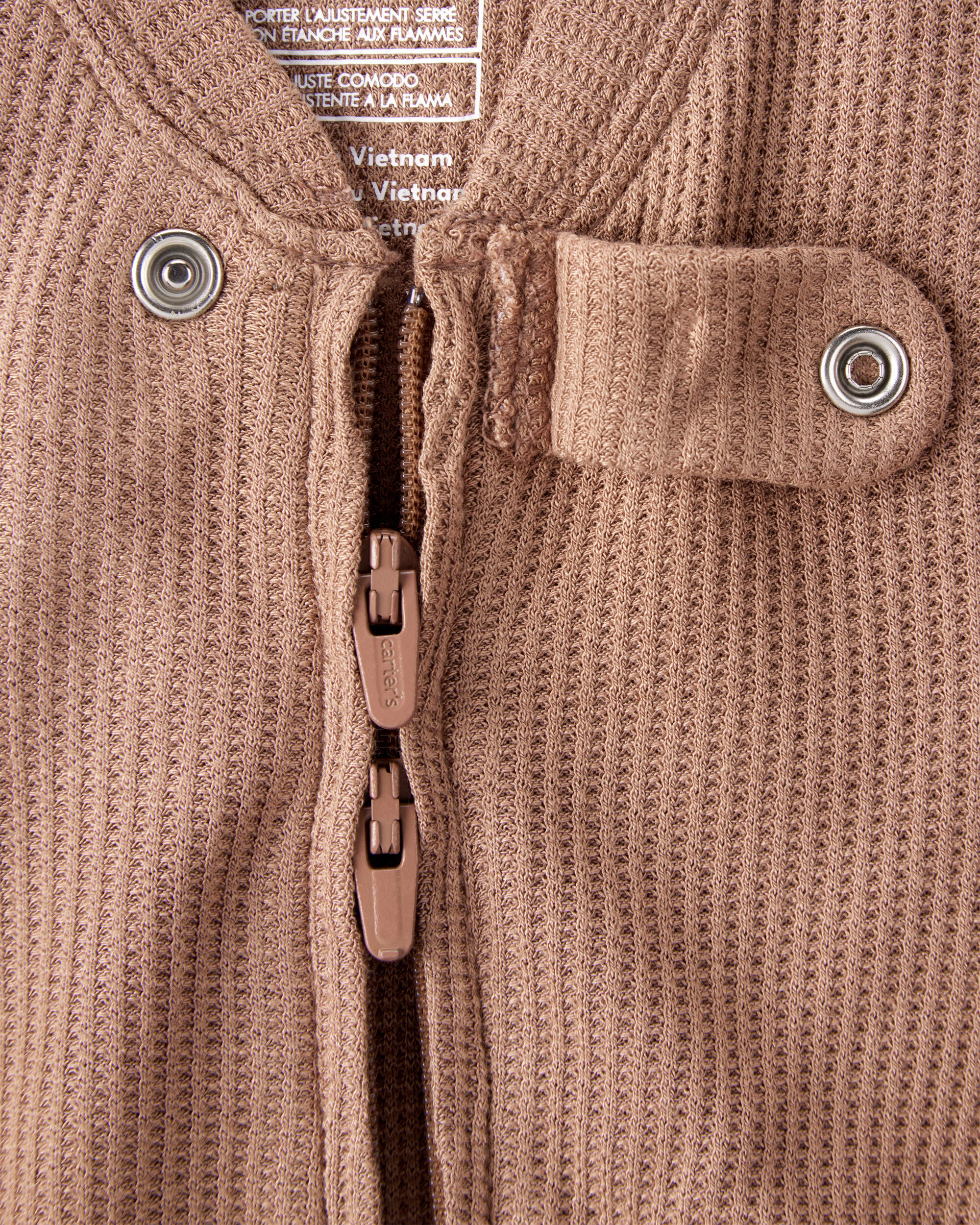 Baby PurelySoft 2-Way Zip 1-Piece pyjamas - Brown