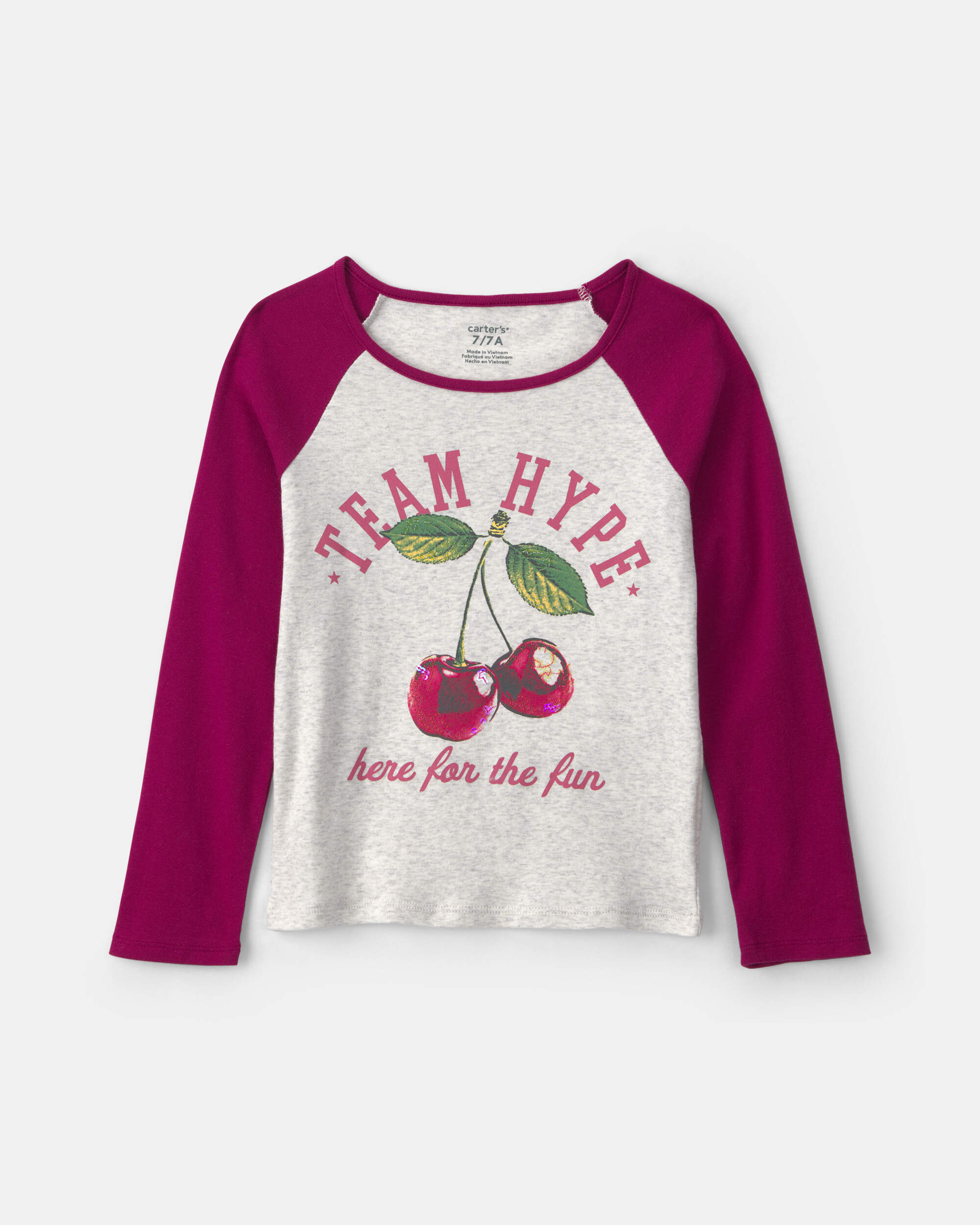 Girls Cherry Long-Sleeve T-Shirt - Grey