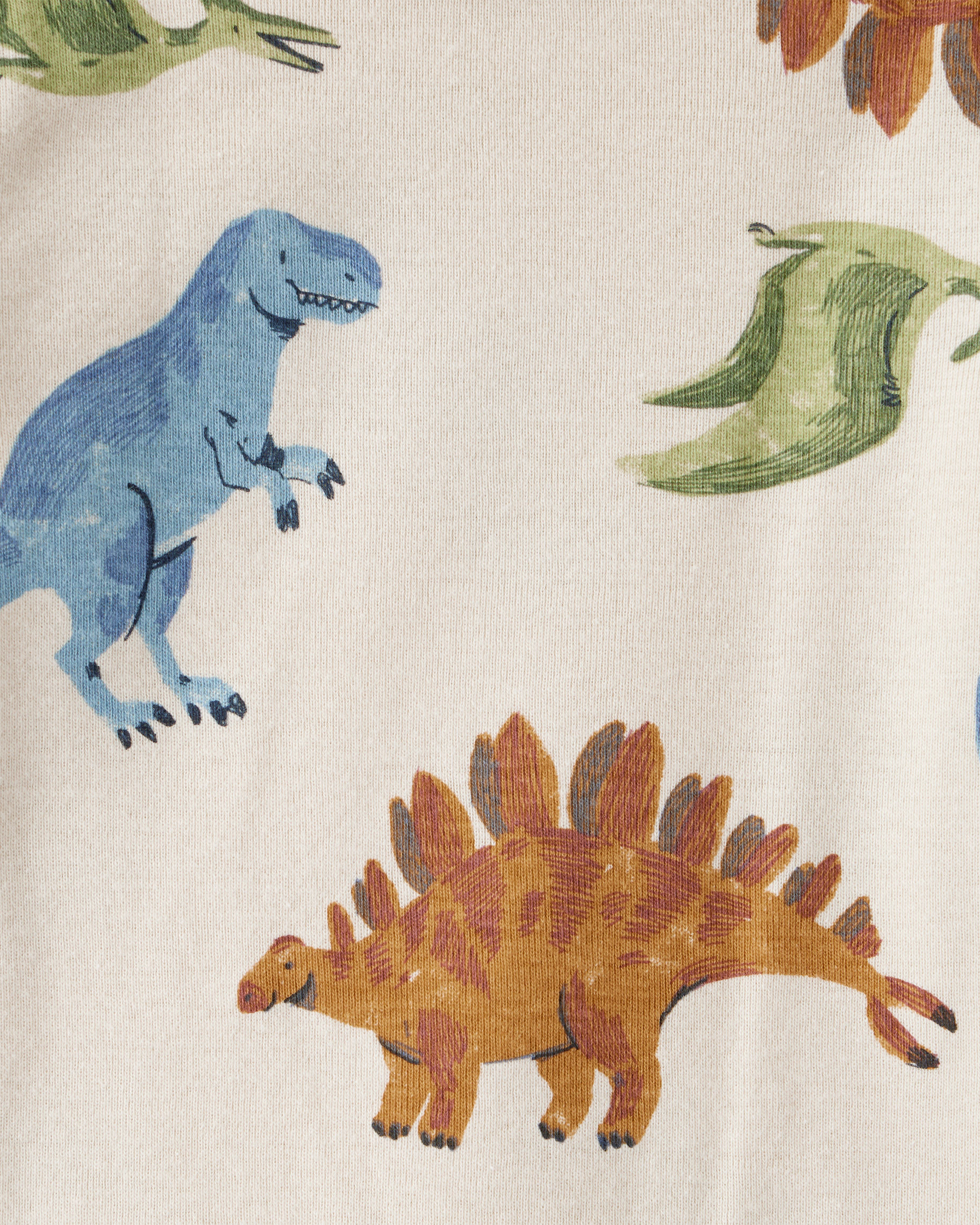 Baby Boy 4-Pack Dinosaur Print Cotton Long-Sleeve Multipack Bodysuits - White