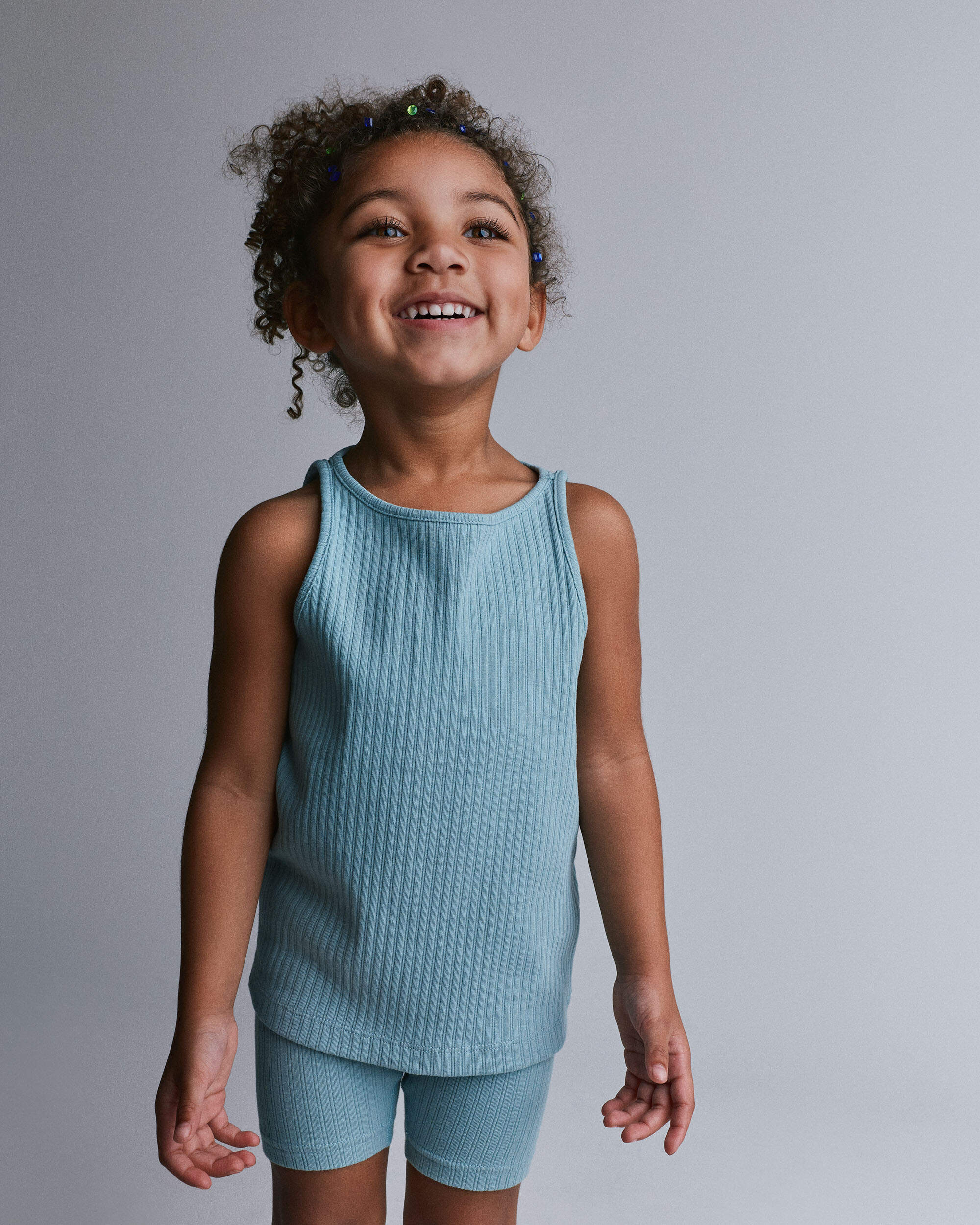Toddler Girl Ribbed Playtime Tank - Pale Blue