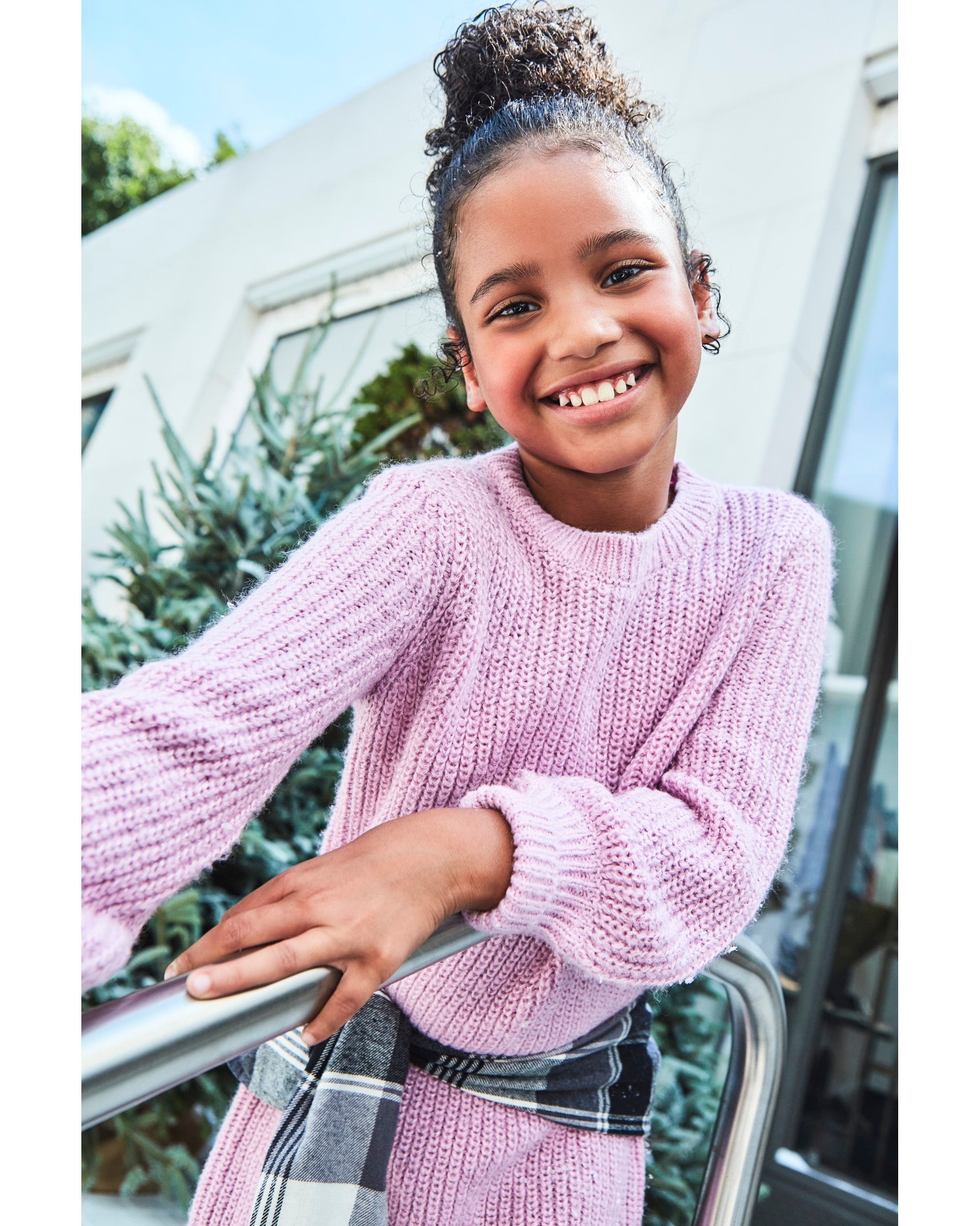 Pink sales metallic sweater