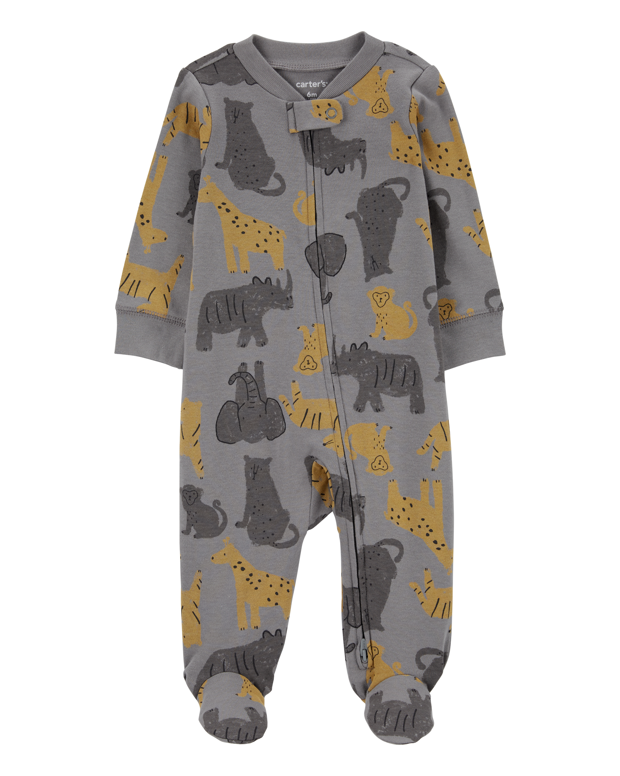 Baby Boy Safari Animal 2-Way Zip Sleeper Pyjamas
