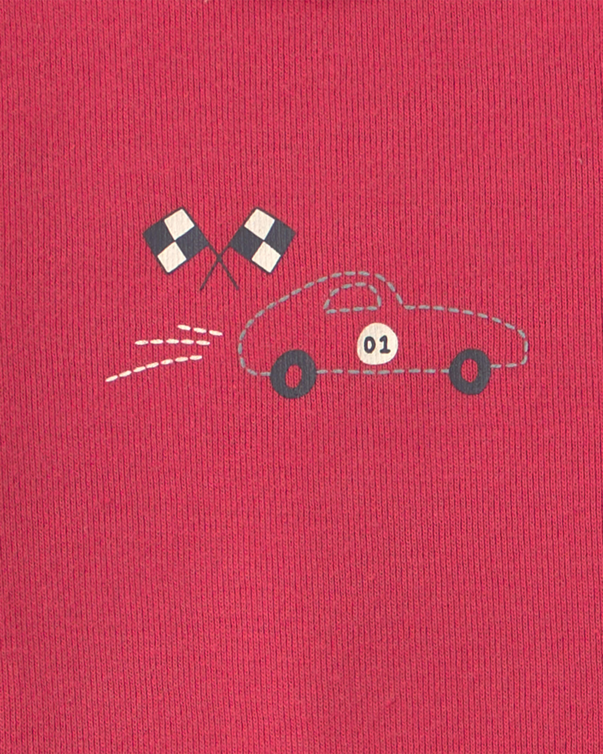 Baby Boy 3-Piece Race Car Bodysuit & Pant Set - Grey/Red