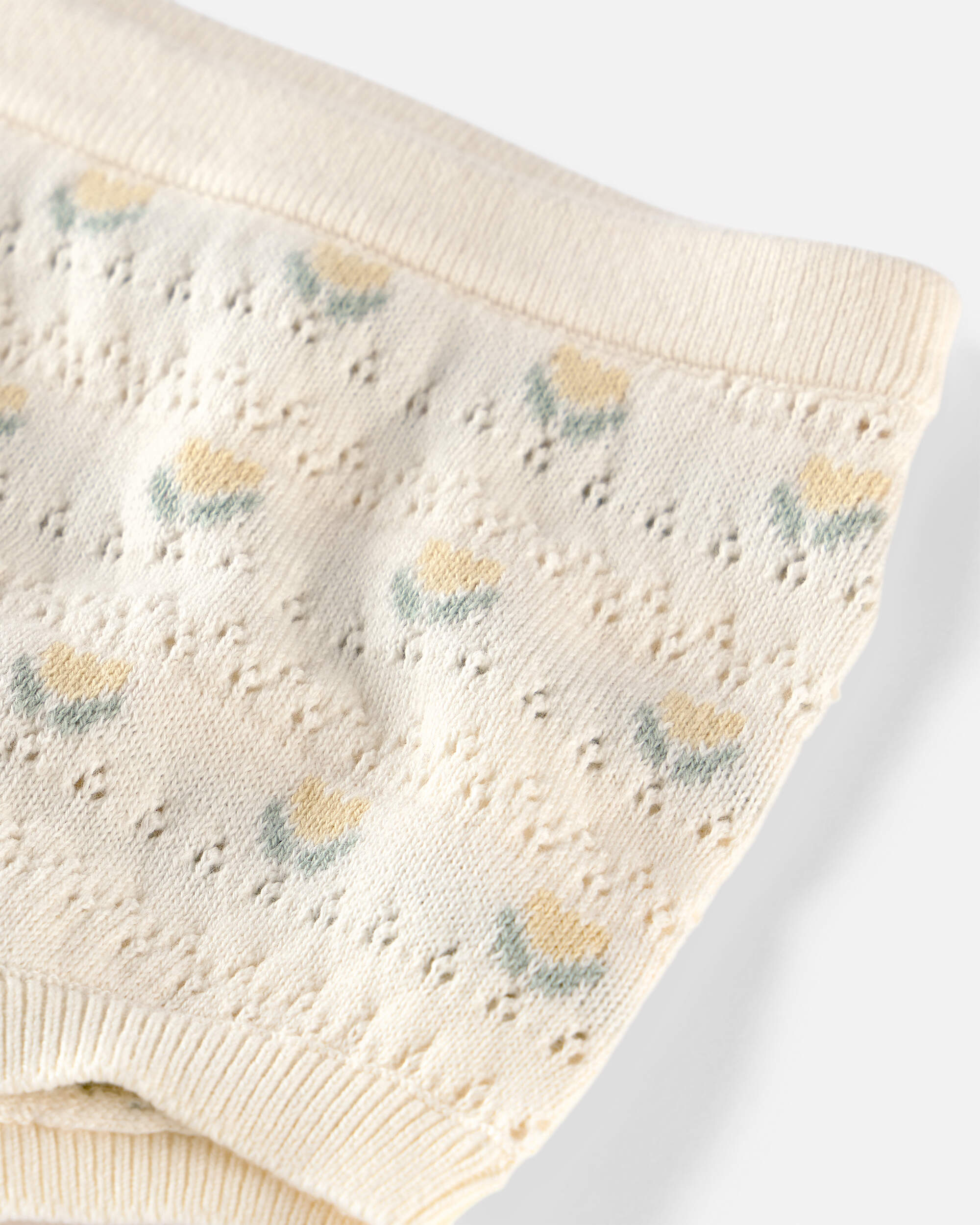 Baby Girl Organic Cotton Sweater Set Yellow Floral