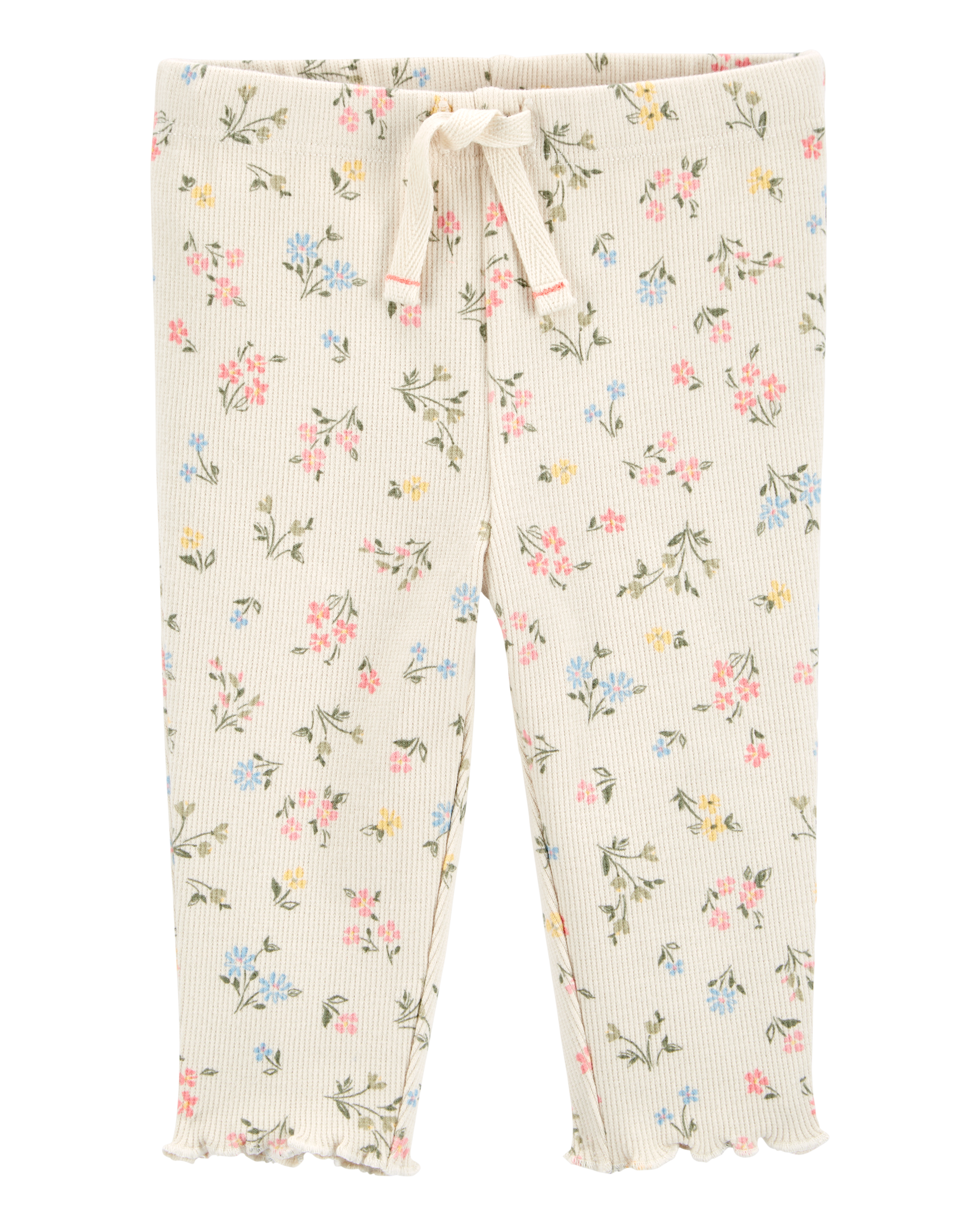 Baby Floral Pull-On Pants - Ivory