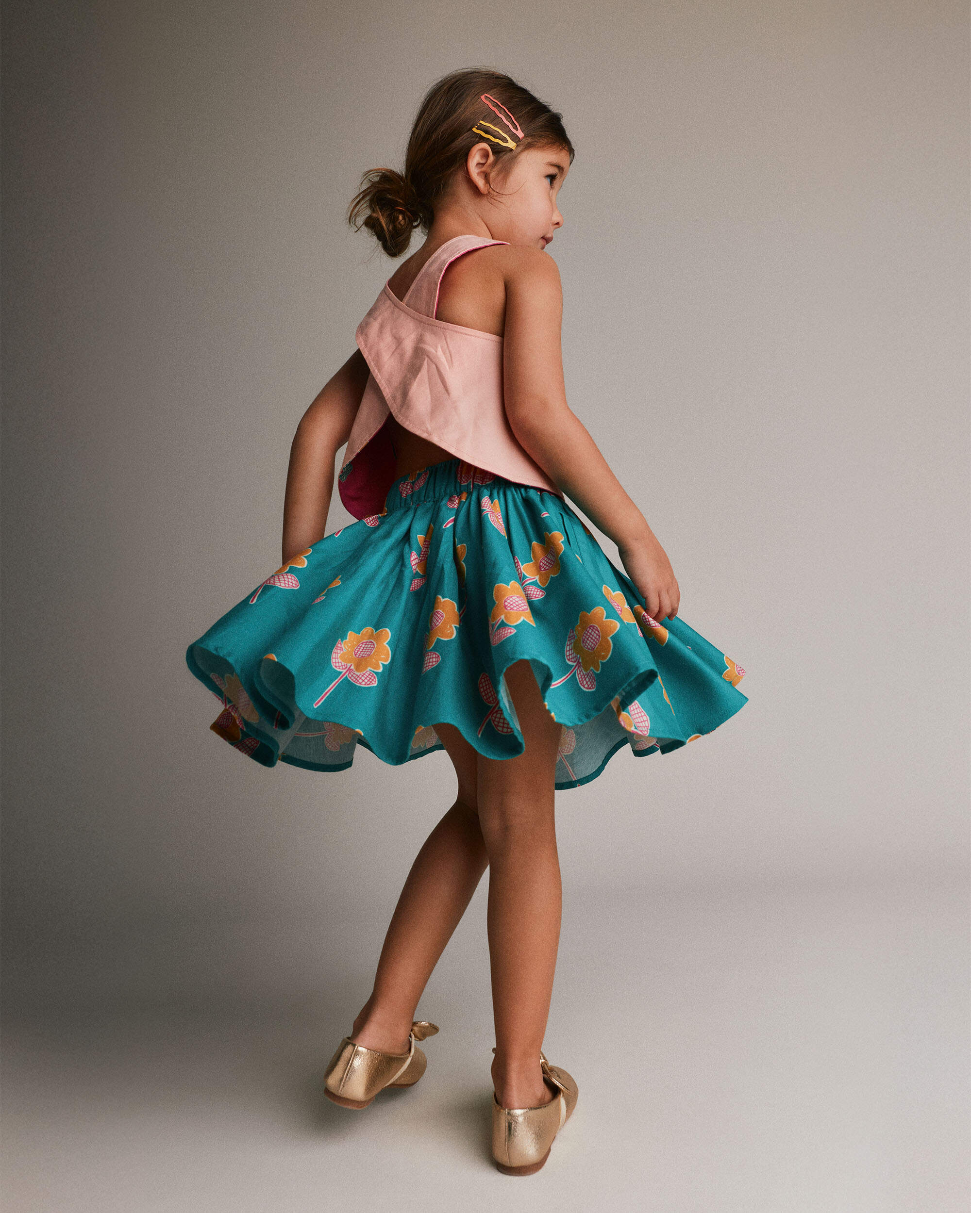 Toddler Girl Avenue Twirl™ Mini Skirt Floral Print - Teal