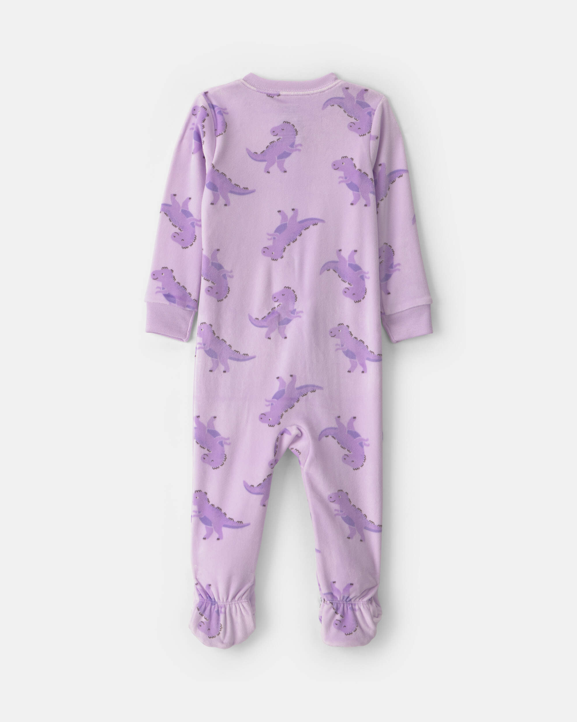 Toddler Girl 1-Piece Dino DreamPlush Snug Fit Footed Pyjama - Purple