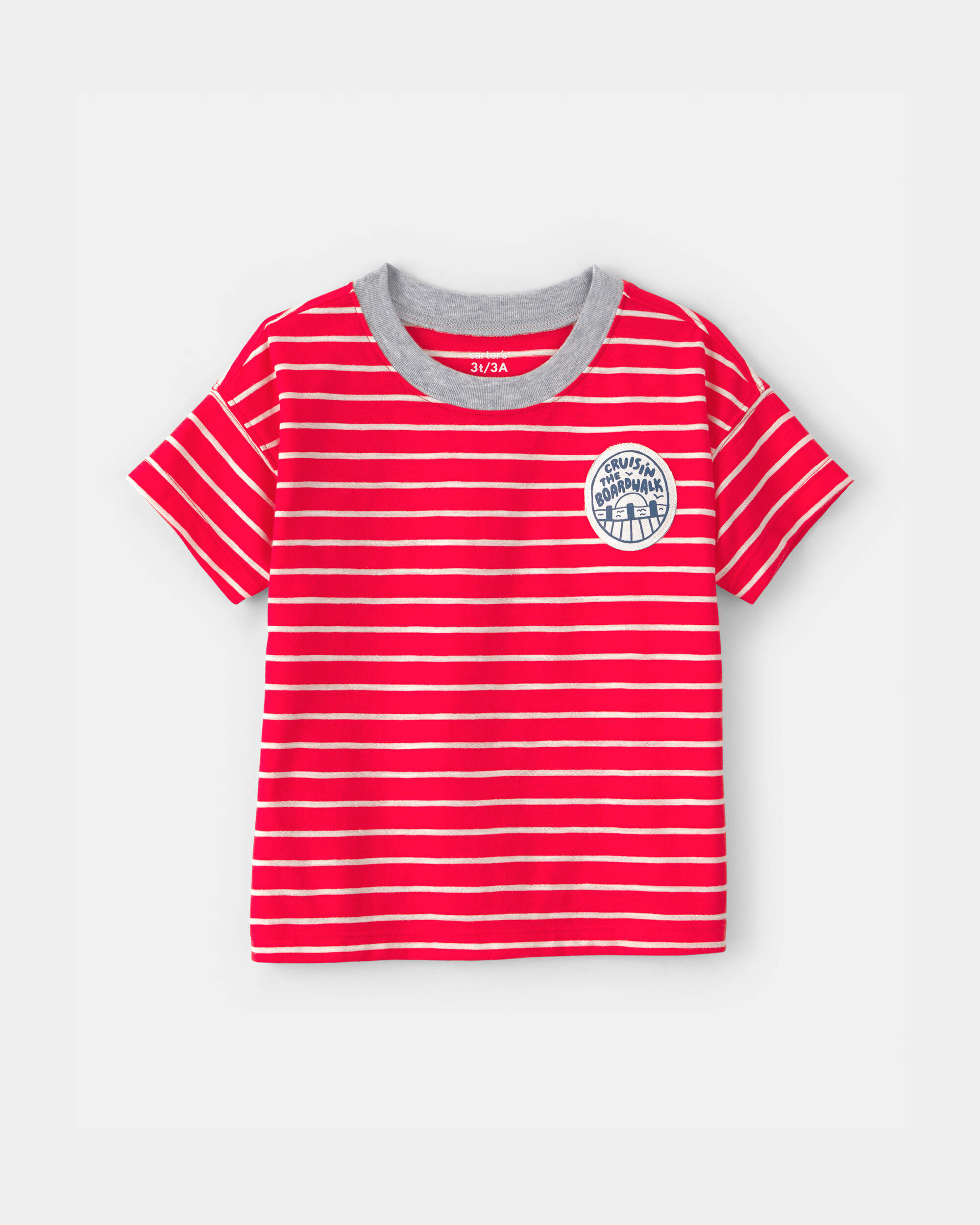 Toddler Boy Striped T-Shirt - Red