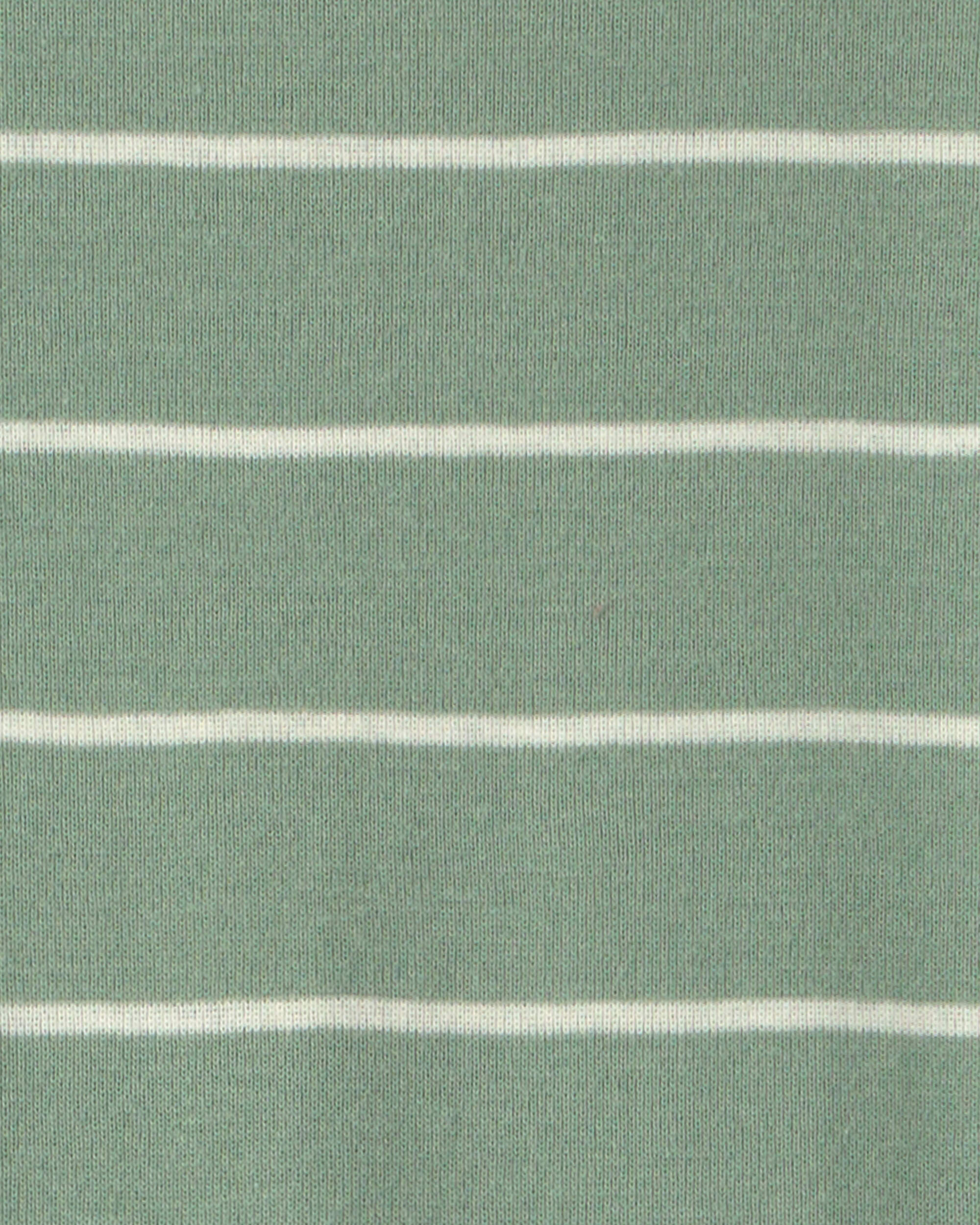 Baby Boy 1-Piece Dino Striped 2-Way Zip 100% Cotton Snug Fit Footed Pyjama - Green