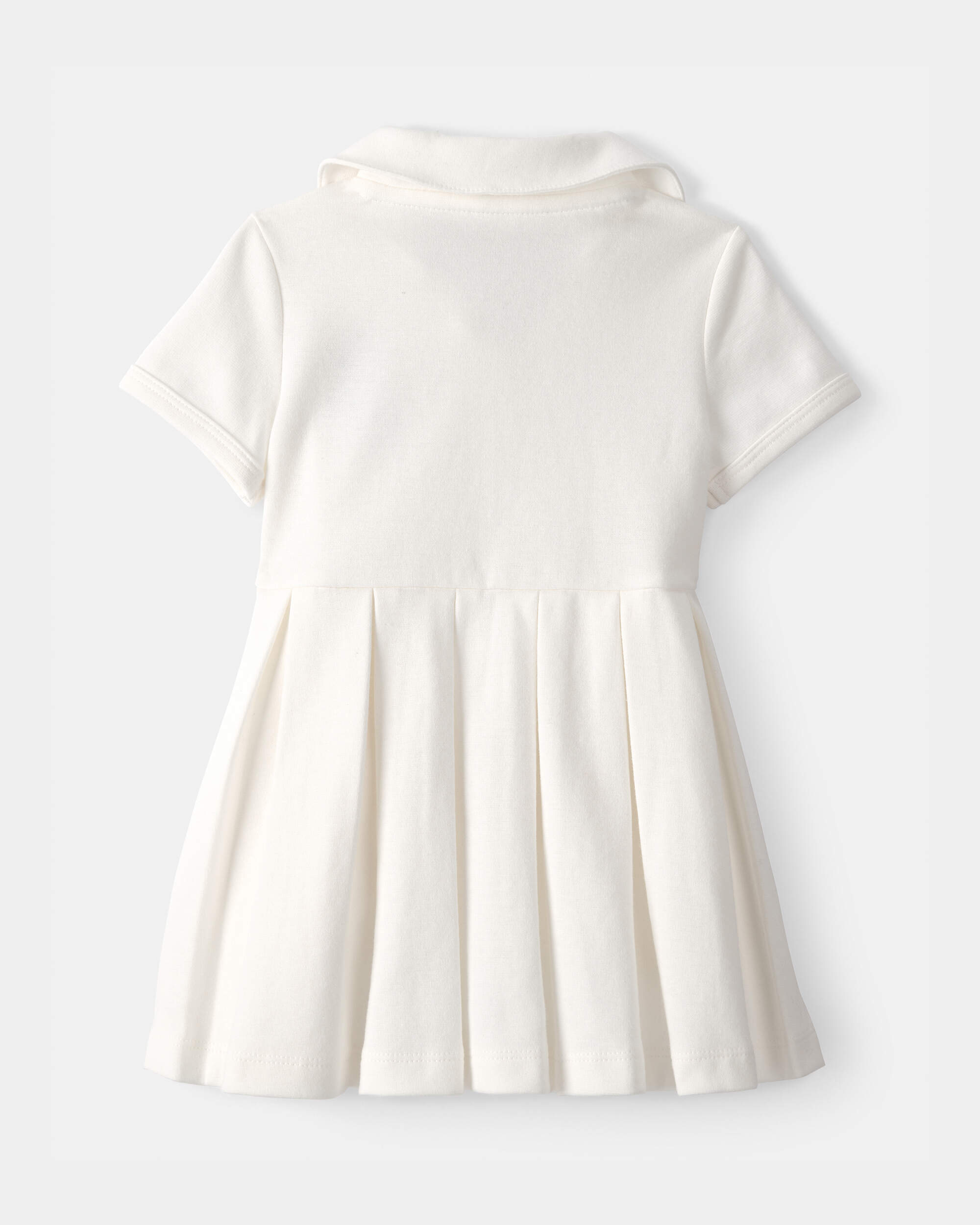 Baby Girl Pleated Tennis Dress - Ivory
