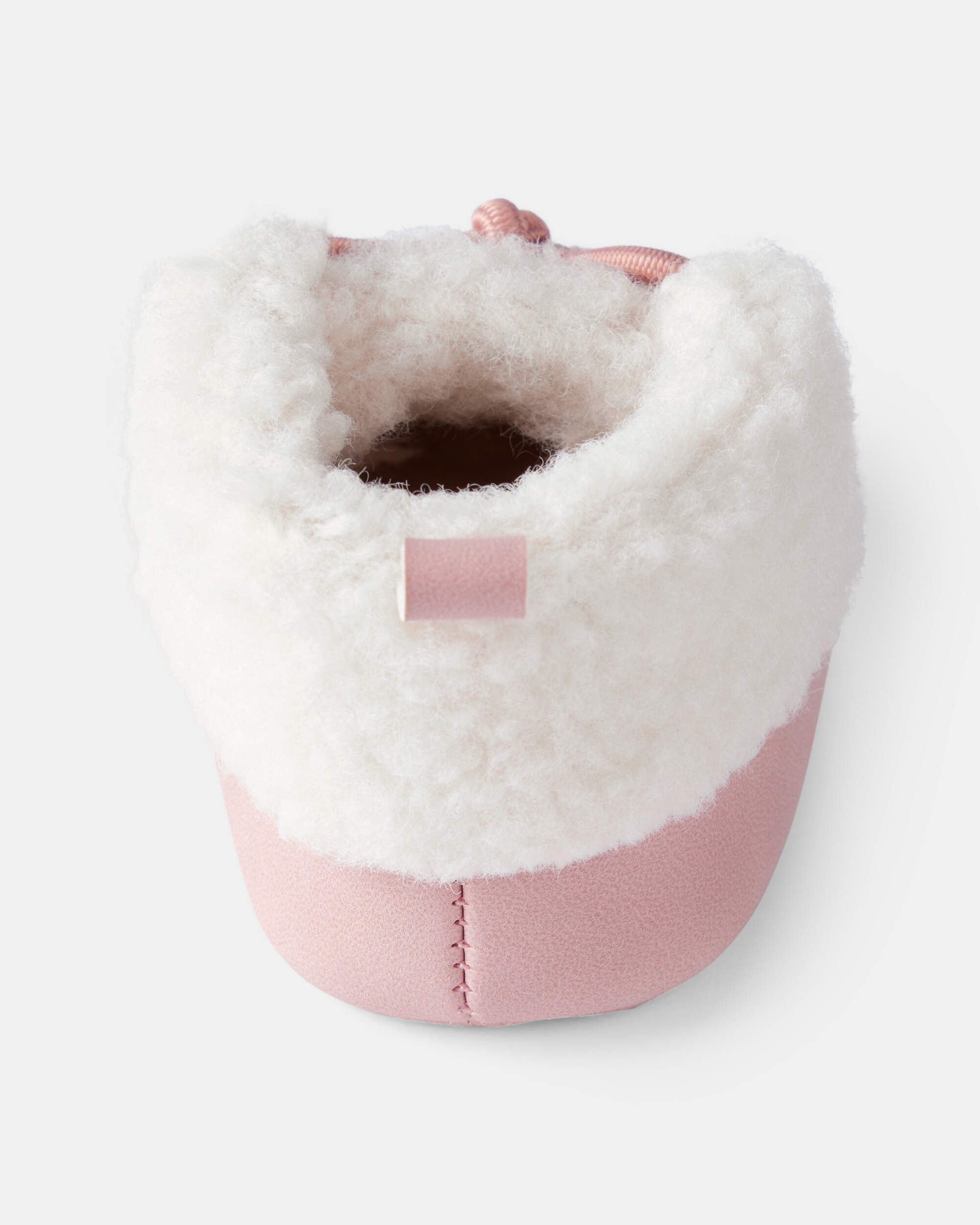 Baby Girl Sherpa Moccasin Boots - Pink/White