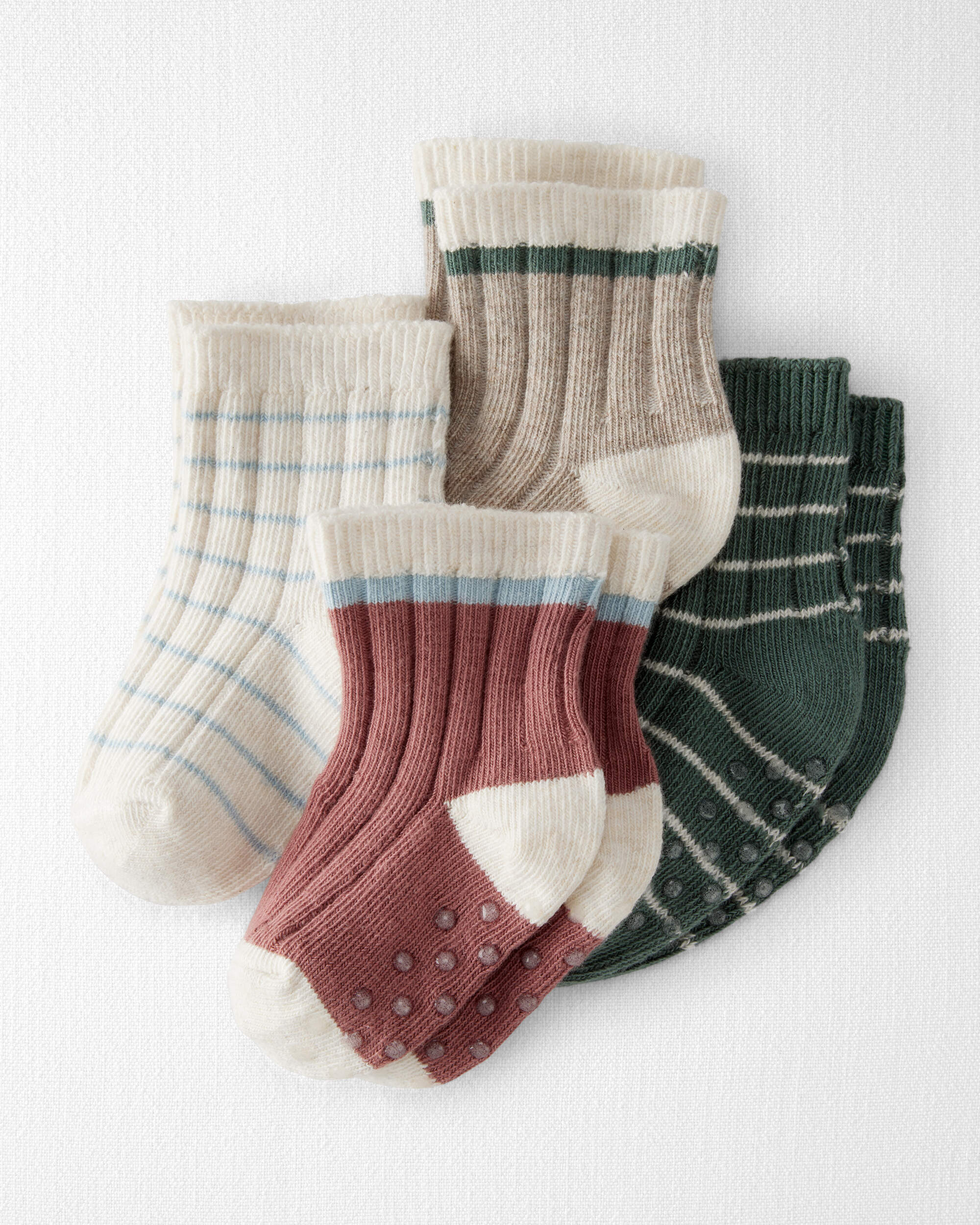 Baby Girl 4-Pack Organic Cotton Socks Stripes