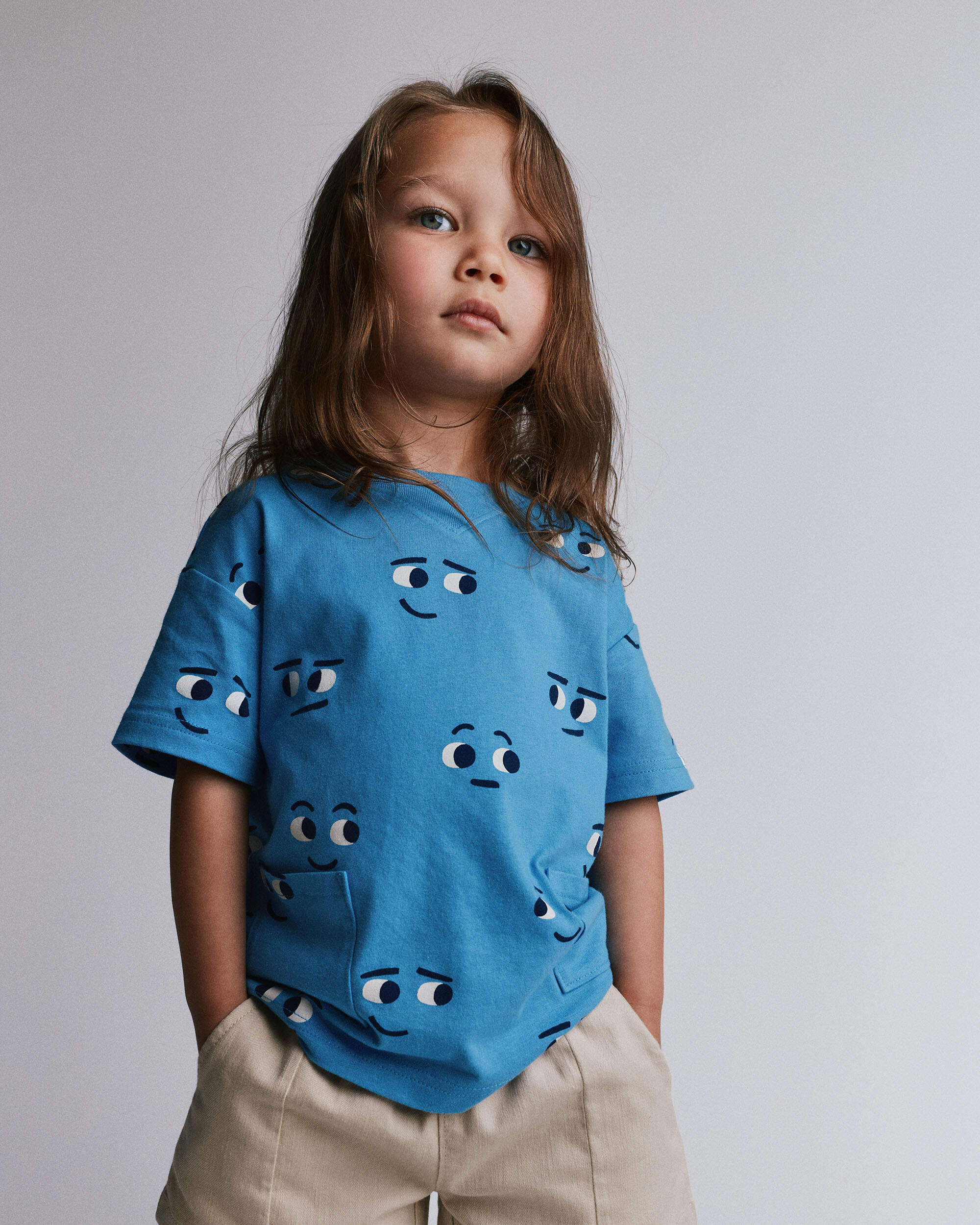 Toddler Otter Pocket Tee Face Print - Blue