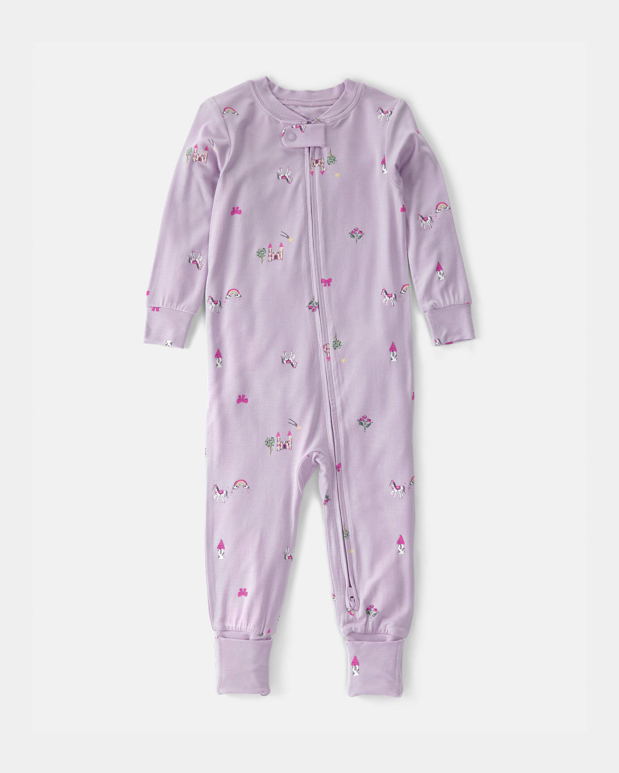 Baby Girl Fairytale PurelySoft 2-Way Zip 1-Piece Pajama - Purple