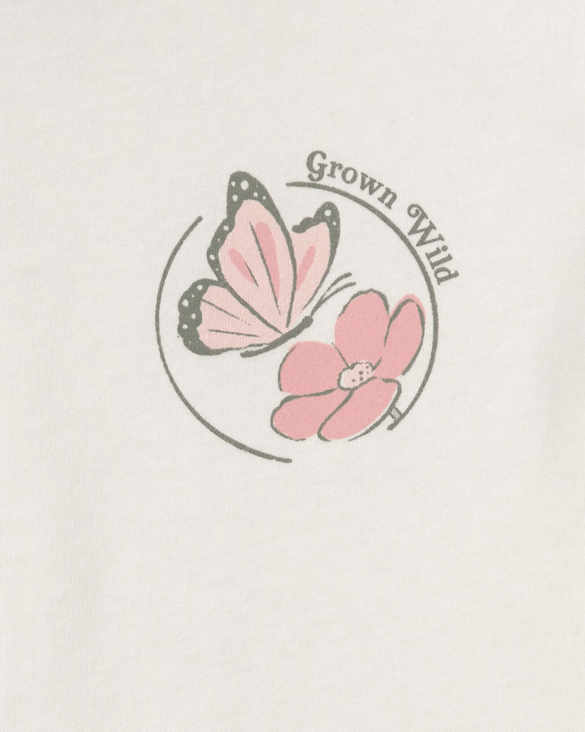 Girls Flower & Butterfly Long-Sleeve Graphic Tee - Cream