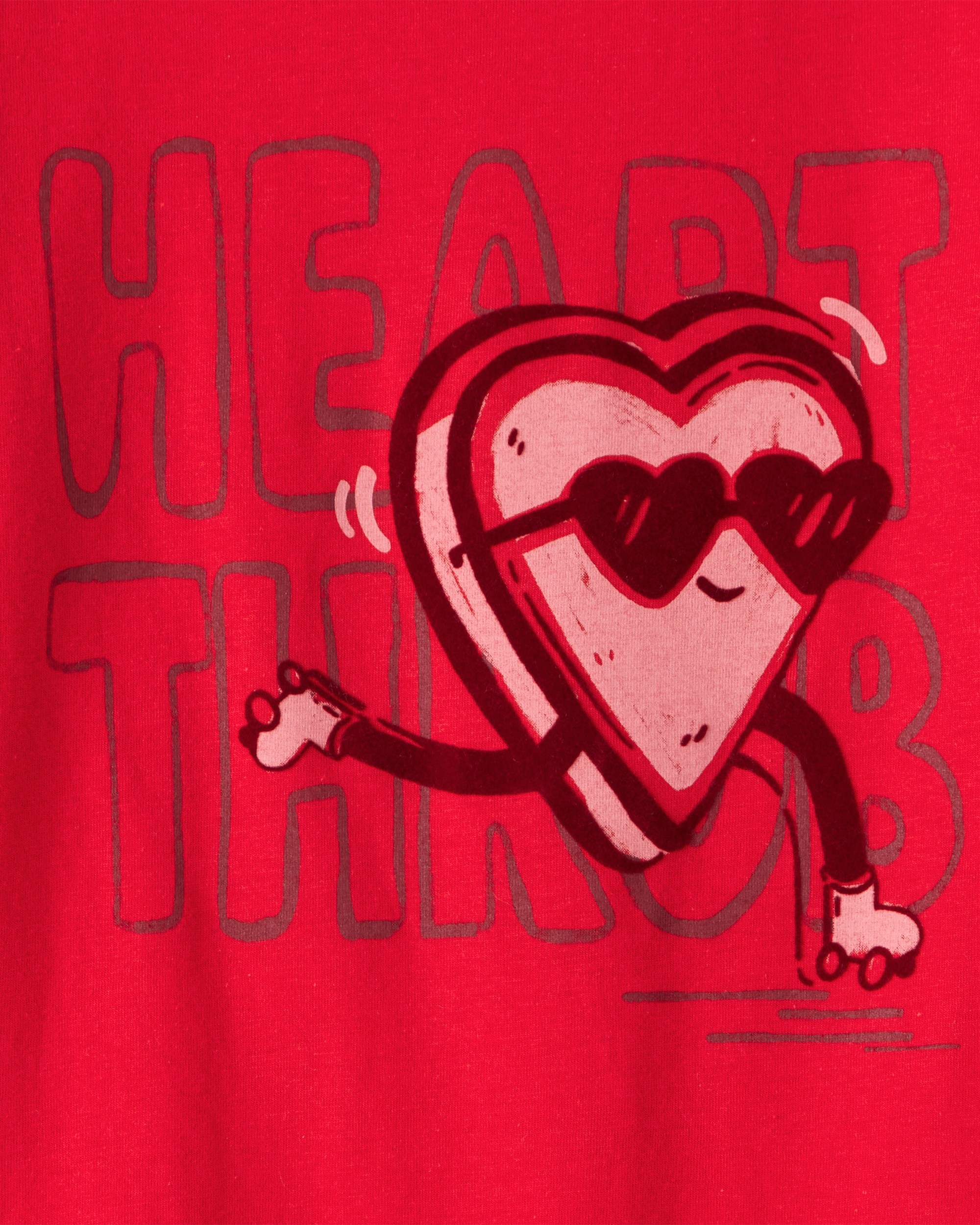 Boys Valentine's Day Heart Throb Long-Sleeve Graphic Tee - Red