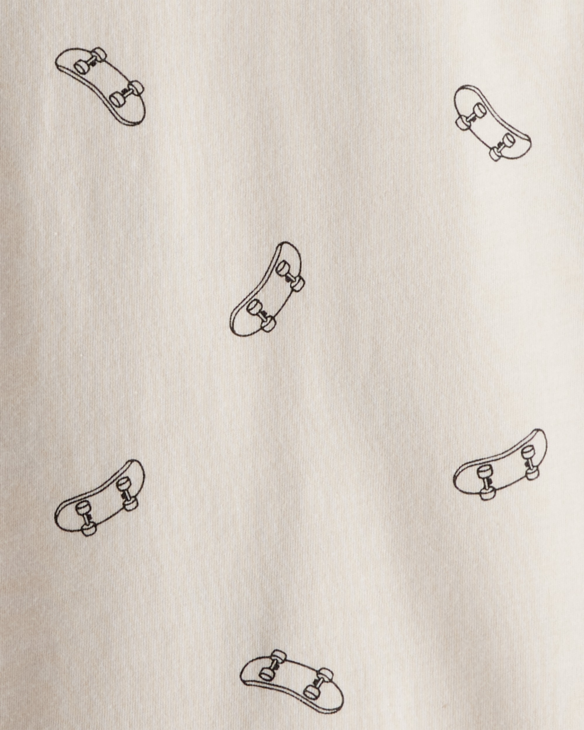 Boys Skateboard Print Long-Sleeve Graphic Tee - Brown