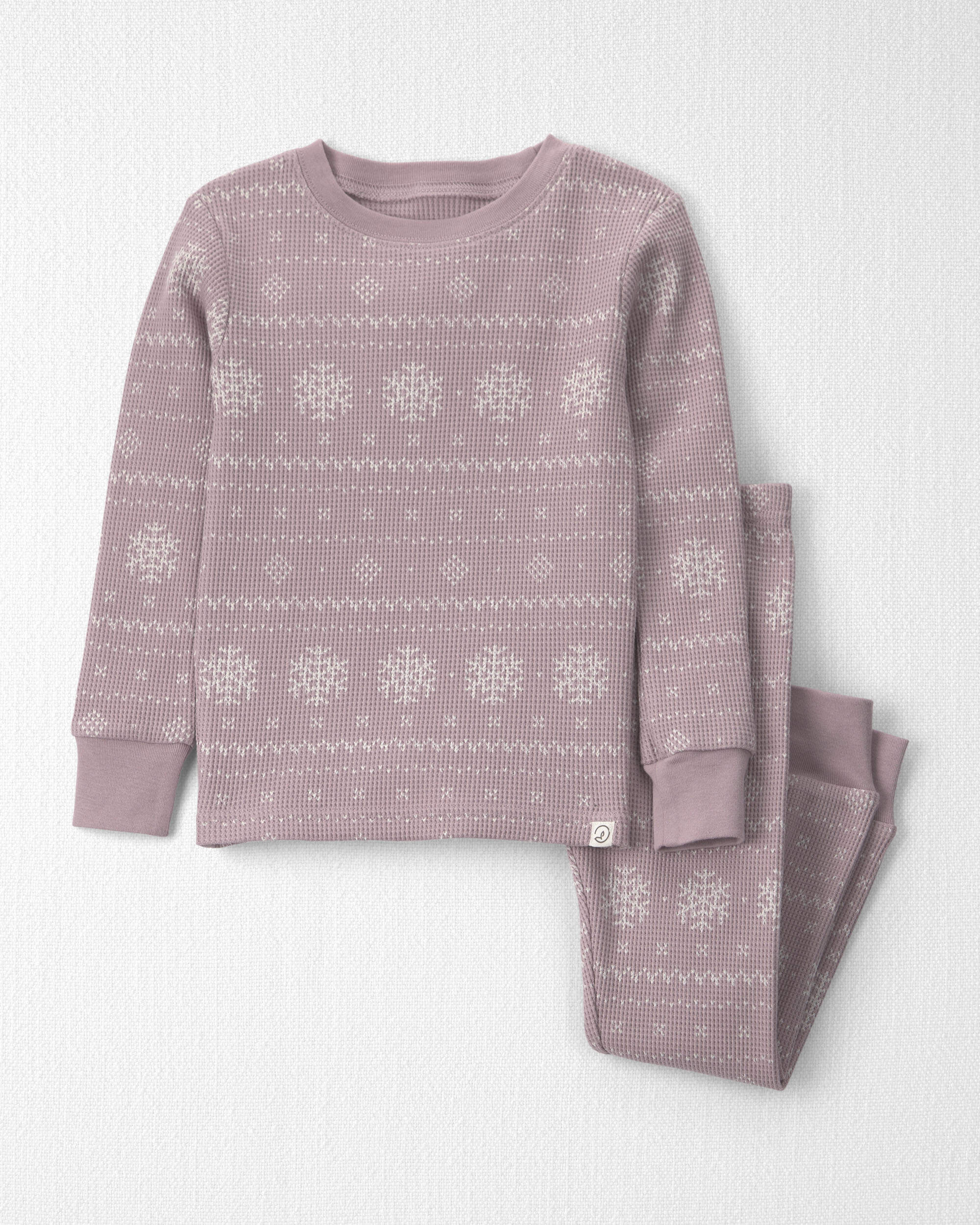 Toddler Girl 2-Piece Fair Isle Waffle Knit Pyjamas Made with Organic Cotton