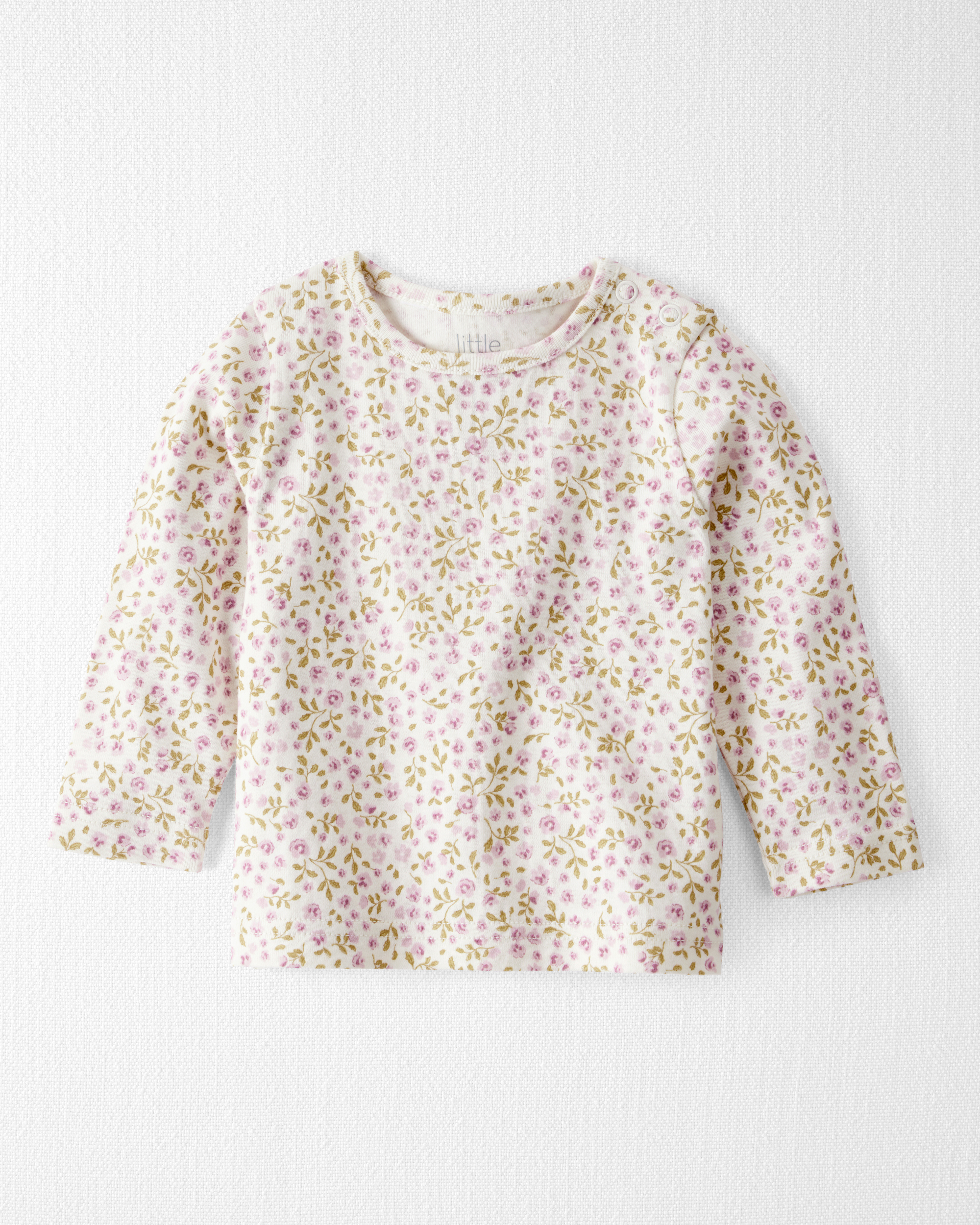 Baby Boy 2-Piece Organic Cotton Overall Set Floral Print