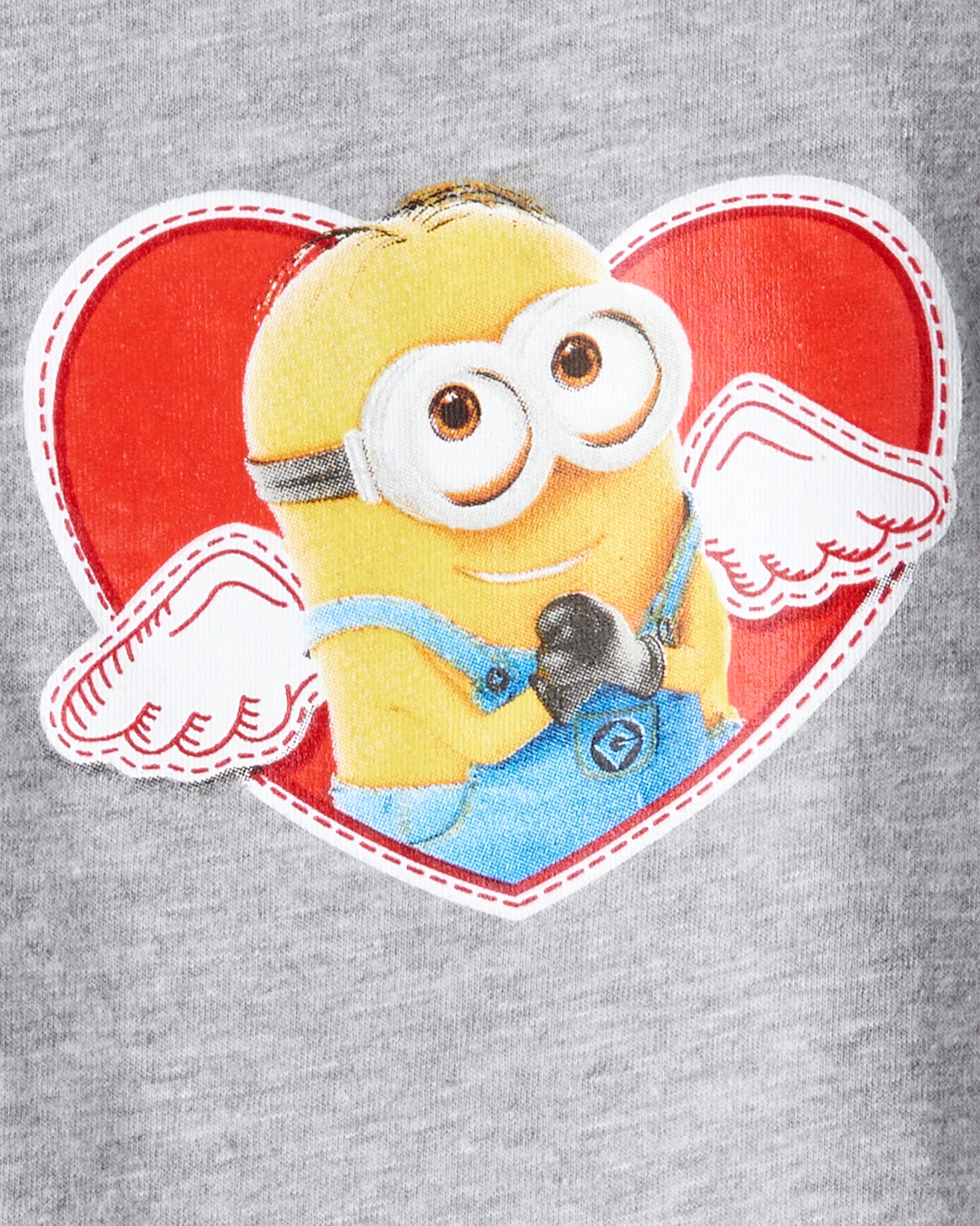 Boys Valentine's Day Minions Short-Sleeve Graphic Tee - Grey