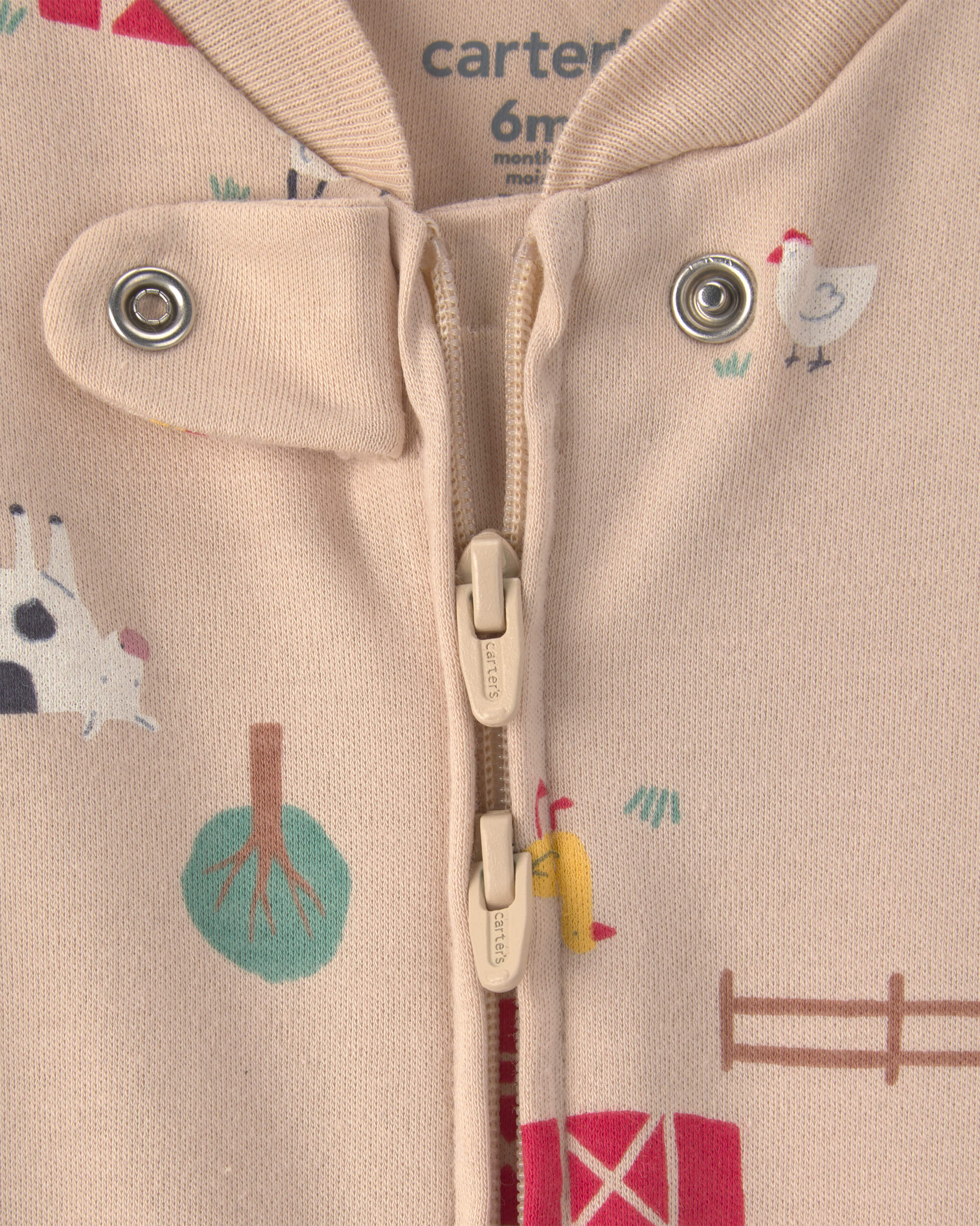 Baby Farm 100% Cotton 2-Way Zip Sleeper - Beige