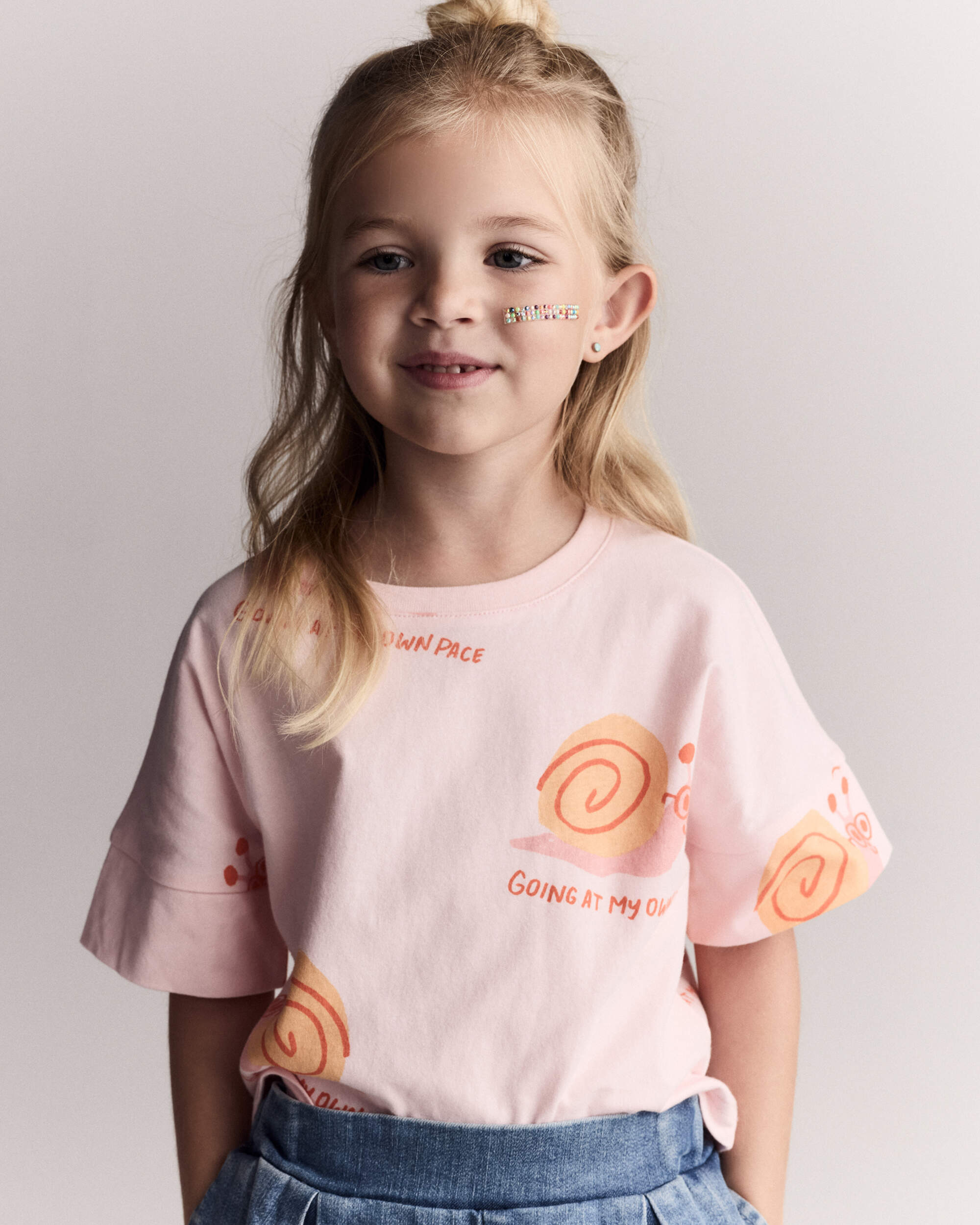 Toddler Girl 'My Own Pace' Snail High-Low Dolman Tee - Blush