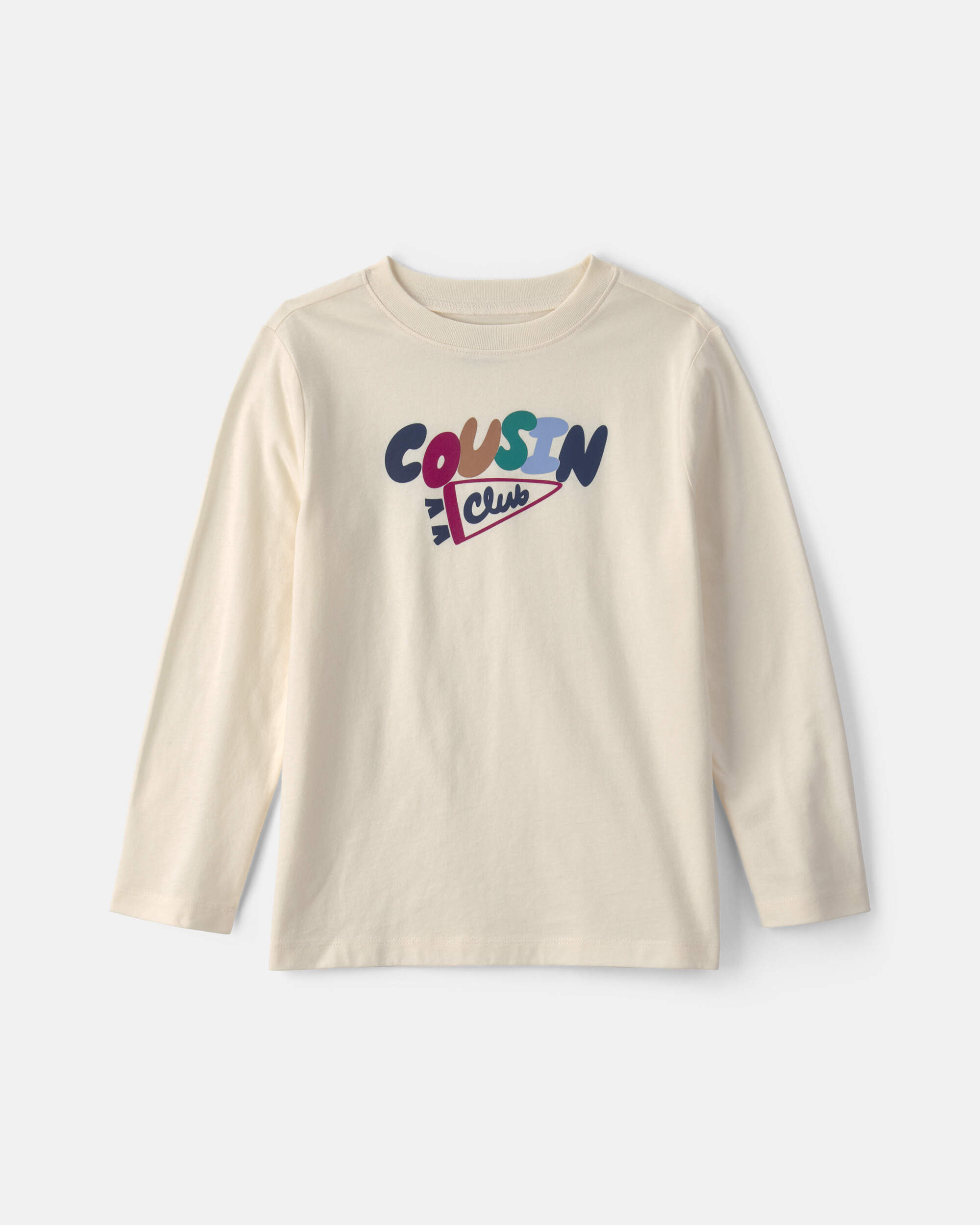 Kids 'Cousin Club' Long-Sleeve Graphic Tee - Cream