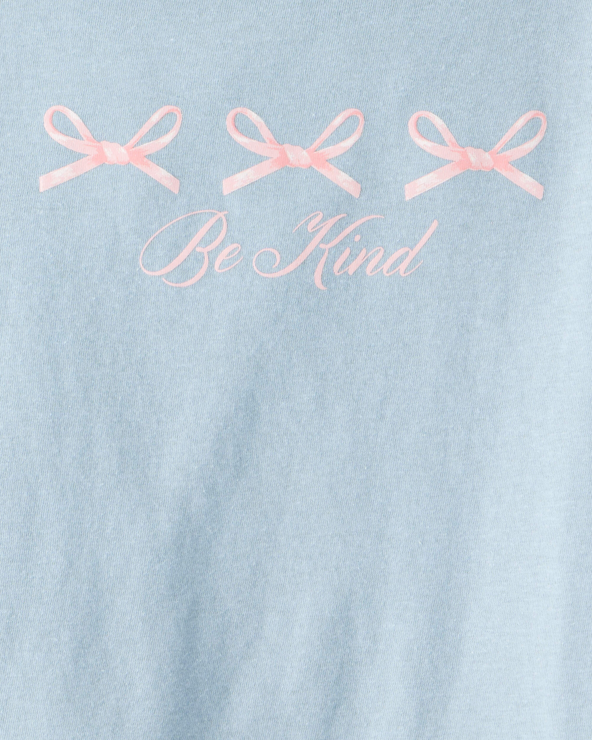 Girls Bow Long-Sleeve Graphic Tee - Blue