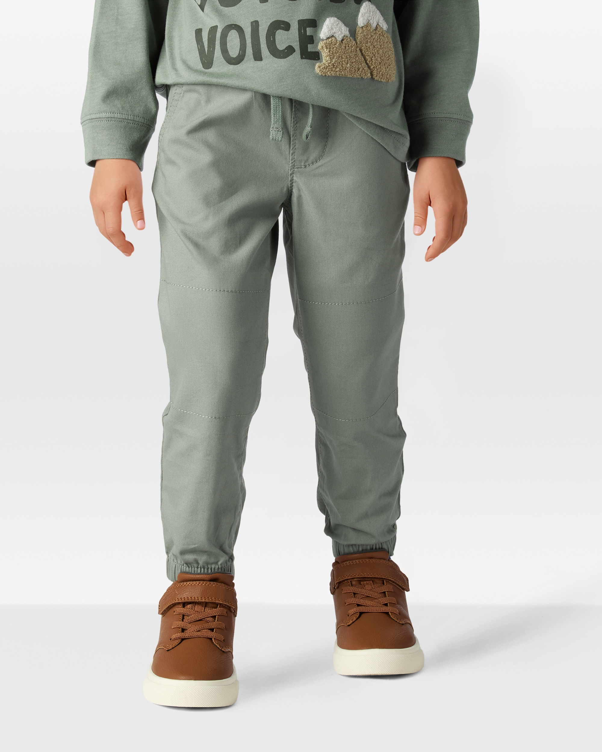 Toddler Boy Cotton Pull-On Fashion Pants - Green