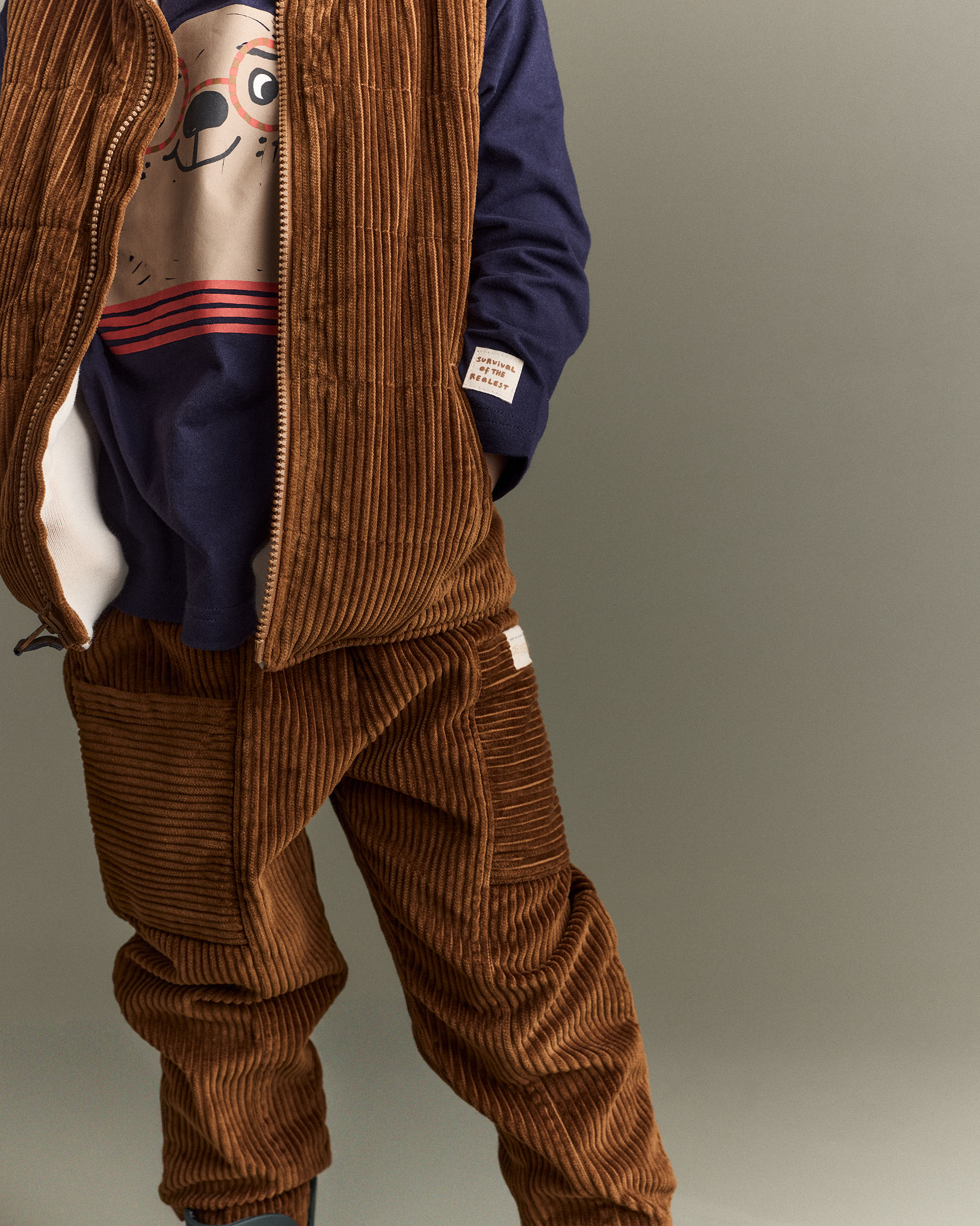 Toddler Zip-Up Corduroy Puffer Vest - Cinnamon | Carter's Oshkosh