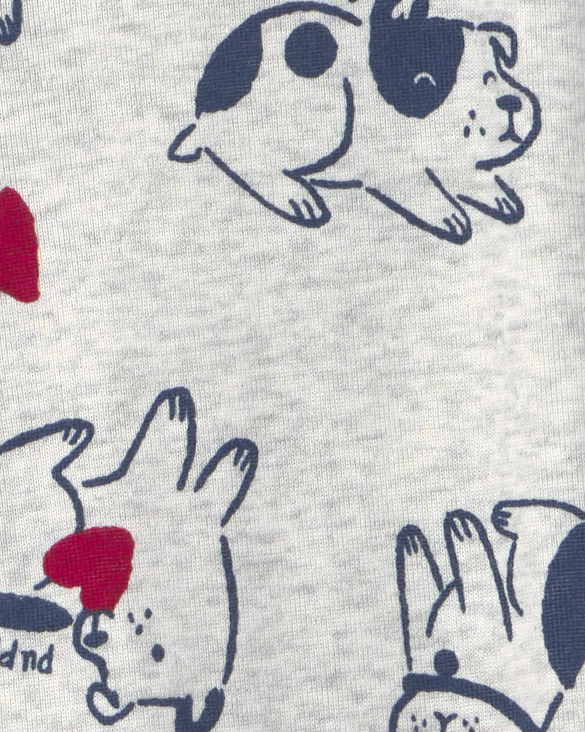 Baby Puppy Love Valentine's Day Snug Fit 1-Piece Pyjama - Cream