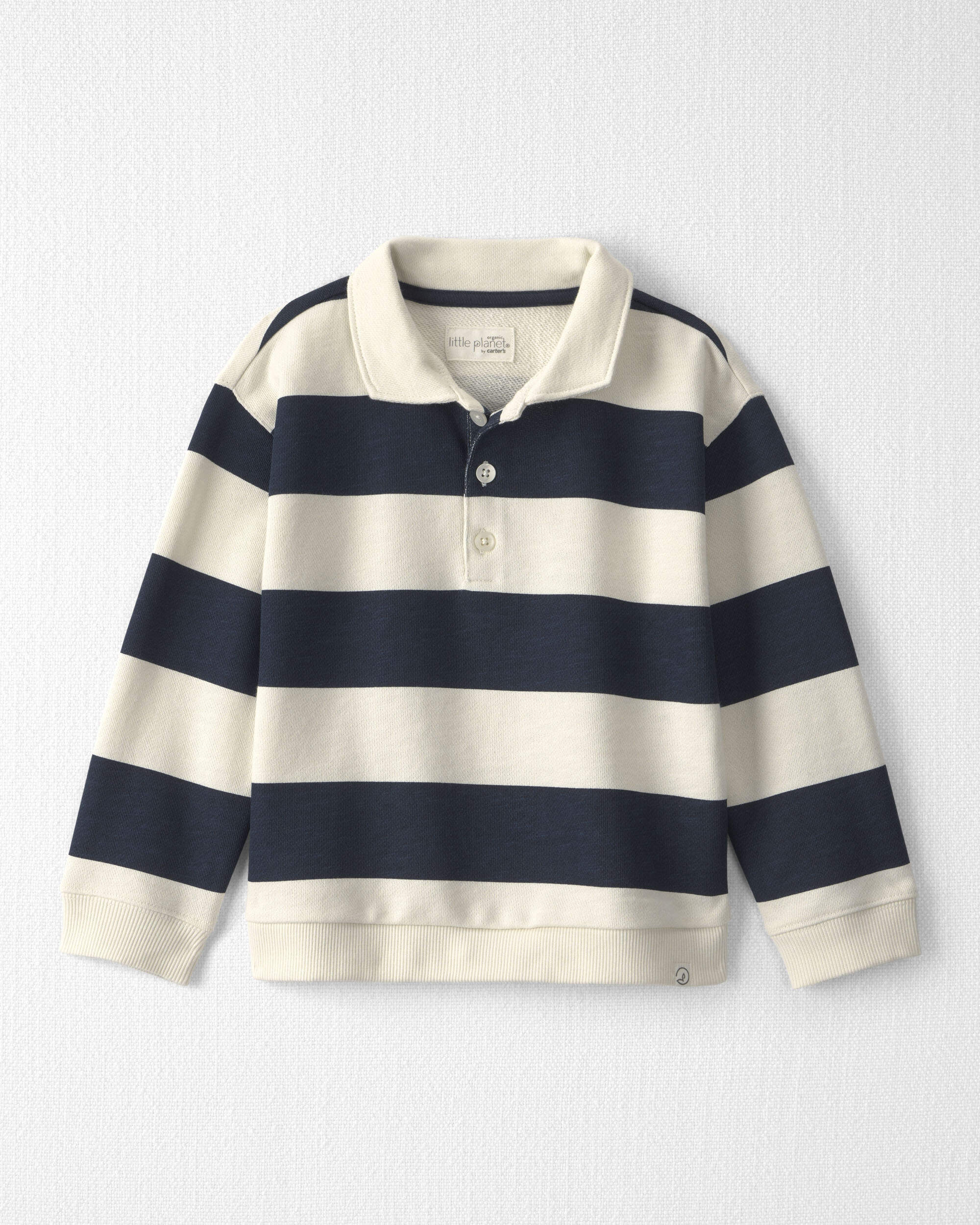 Toddler Boy Organic Cotton French Terry Rugby Polo