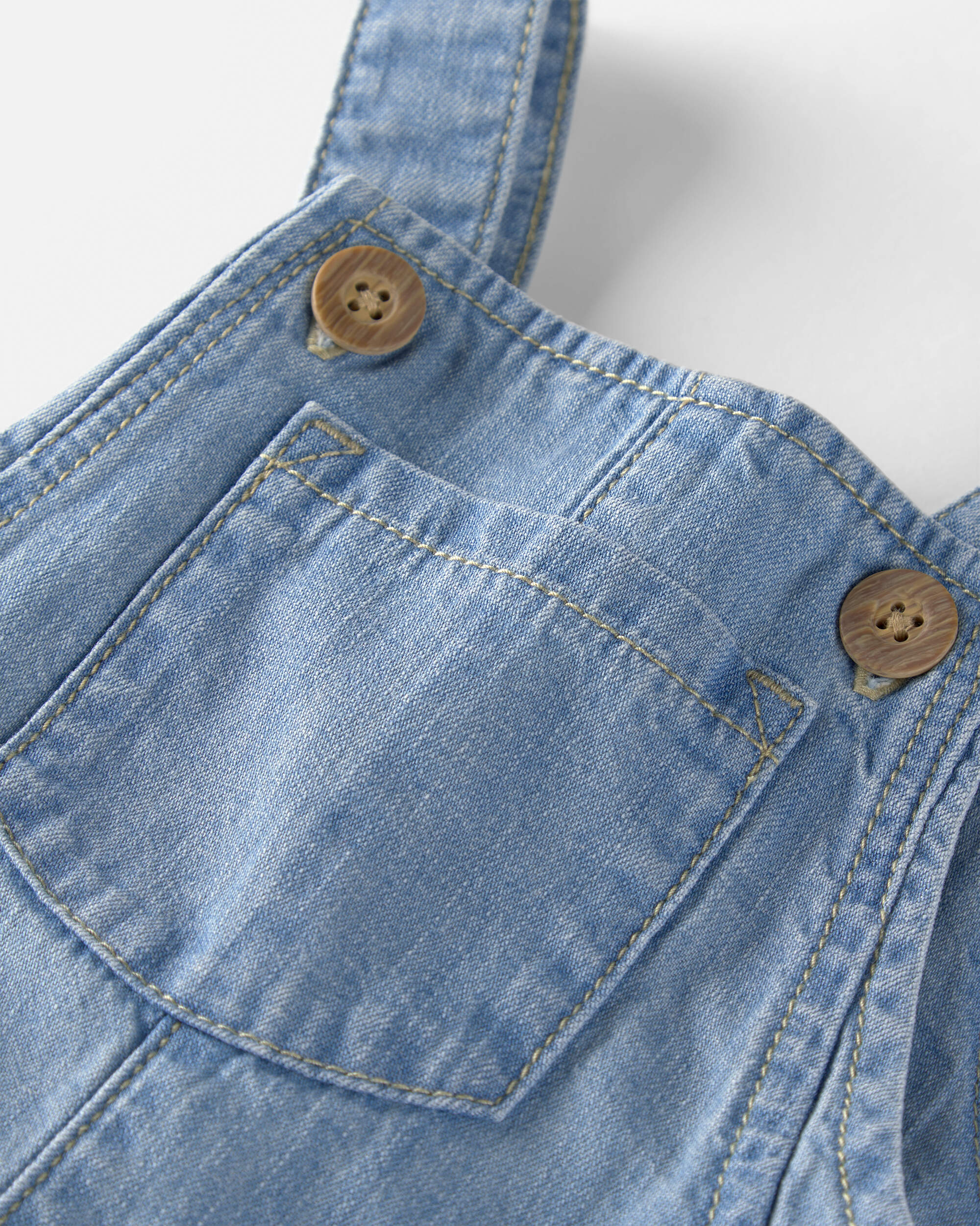 Baby Organic Cotton Chambray Shortall