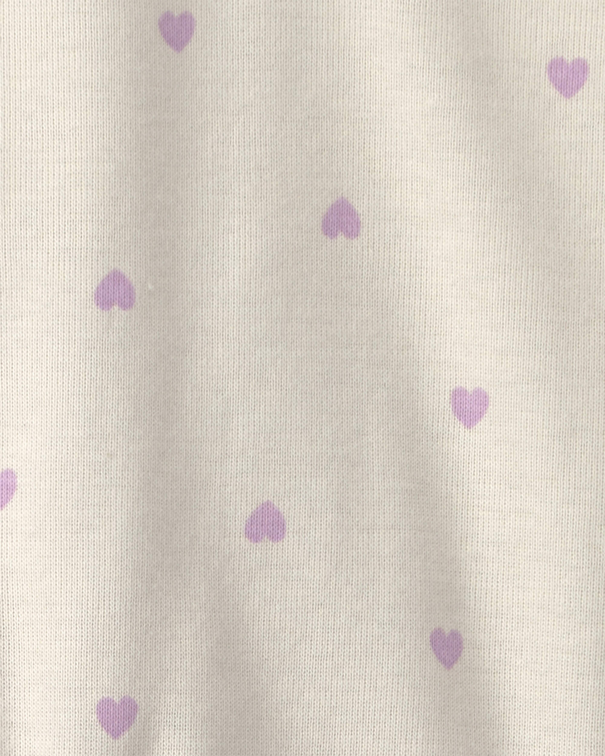 Baby Girl 2-Piece Heart Long-Sleeve Bodysuit & Pant Set - Purple/Cream