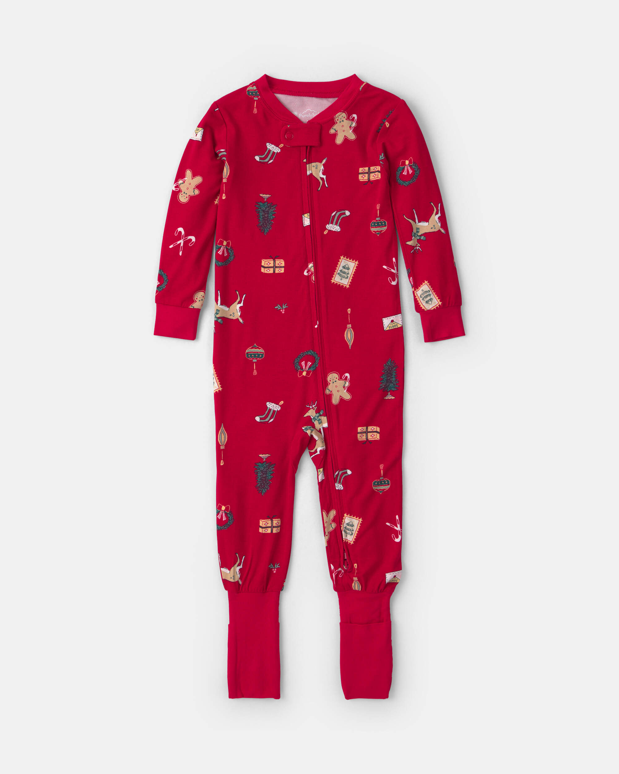 Baby 1-Piece Christmas PurelySoft™ Snug Fit Pyjama - Red