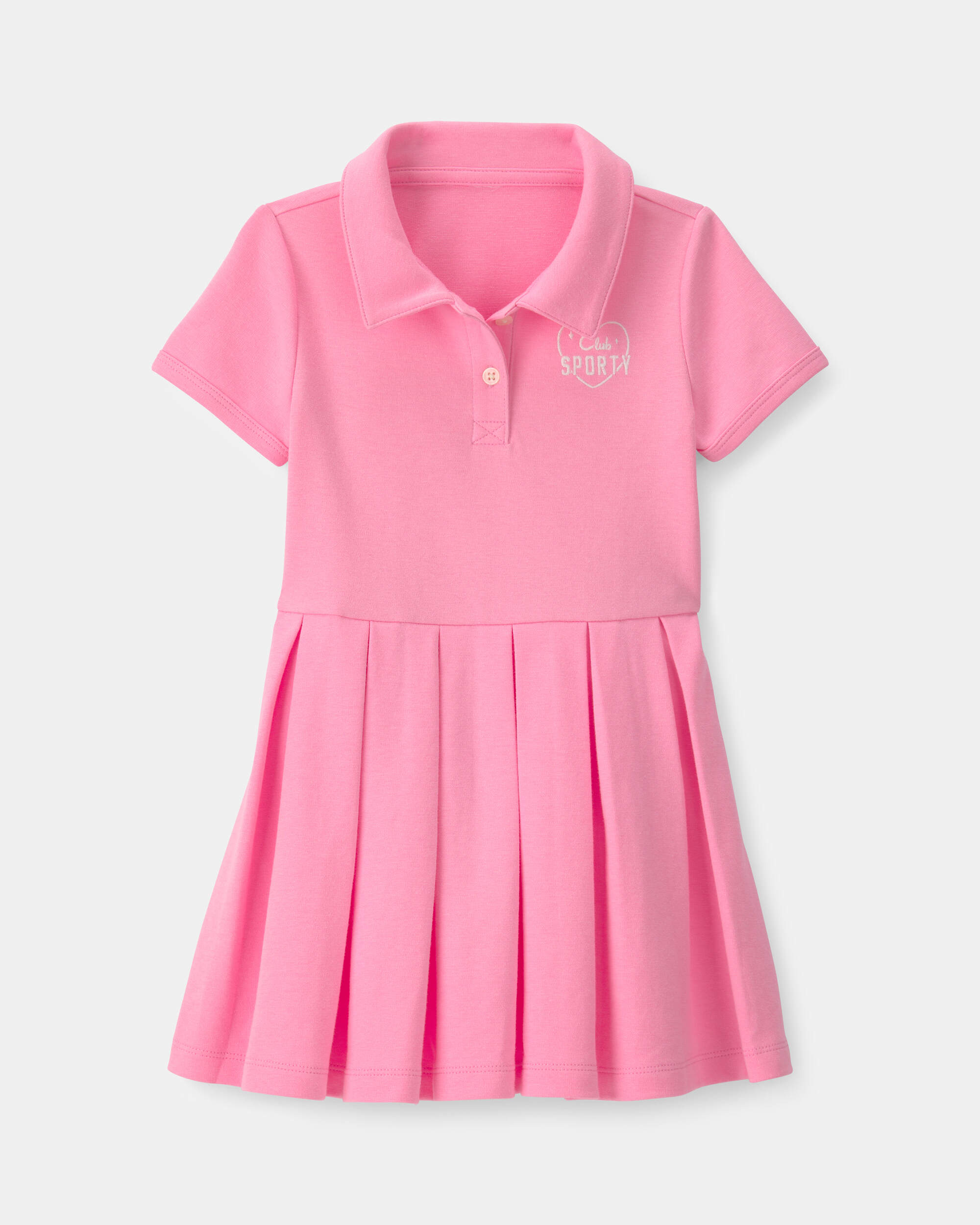 Toddler Girl Pleated Tennis Dress - Pink